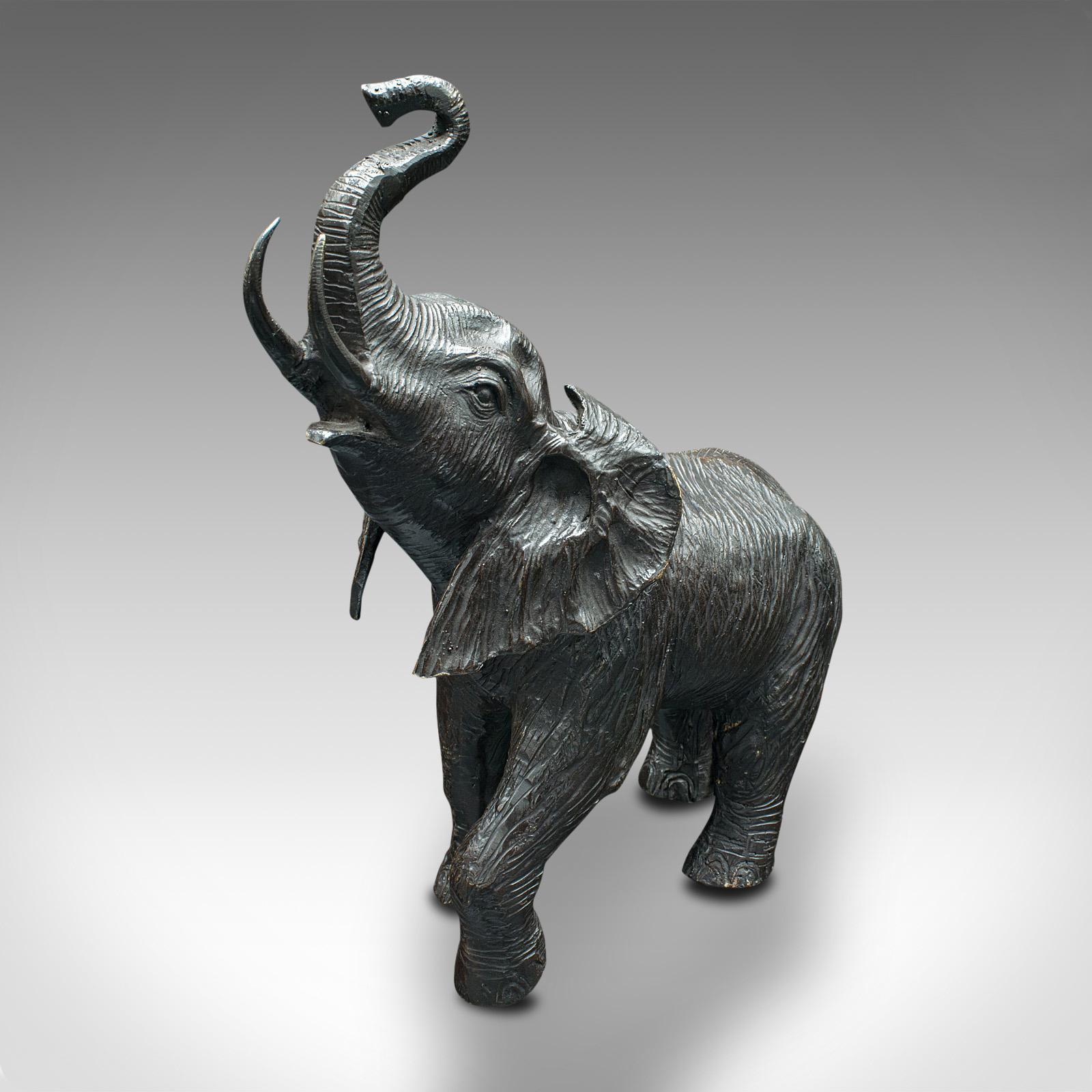 British Antique Elephant Statue, English, Bronze, Wildlife Figure, Victorian, Circa 1900 For Sale
