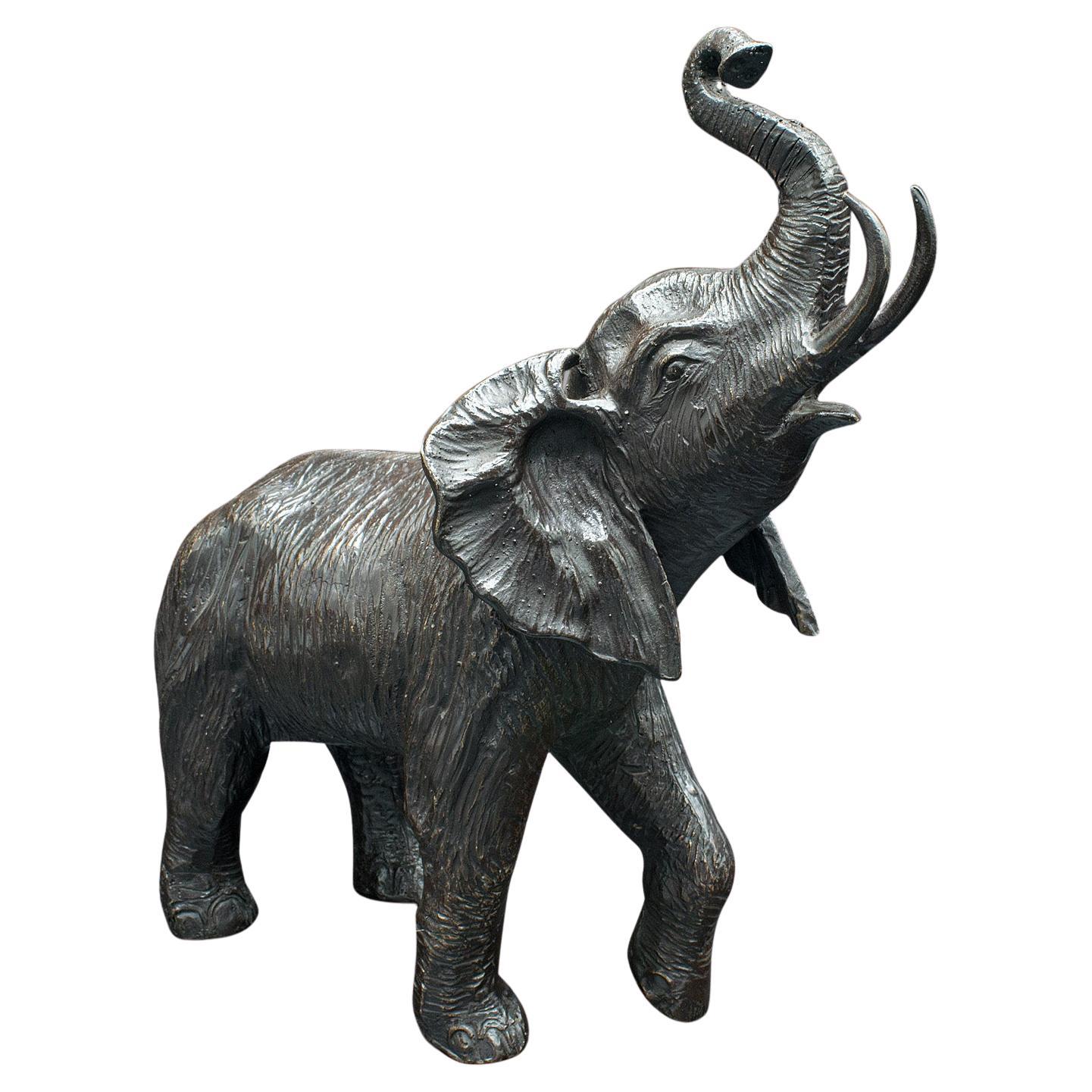 Antique Elephant Statue, English, Bronze, Wildlife Figure, Victorian, Circa 1900