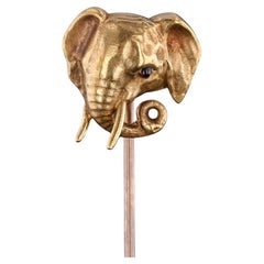 Antique Elephant Stickpin of 10k Gold