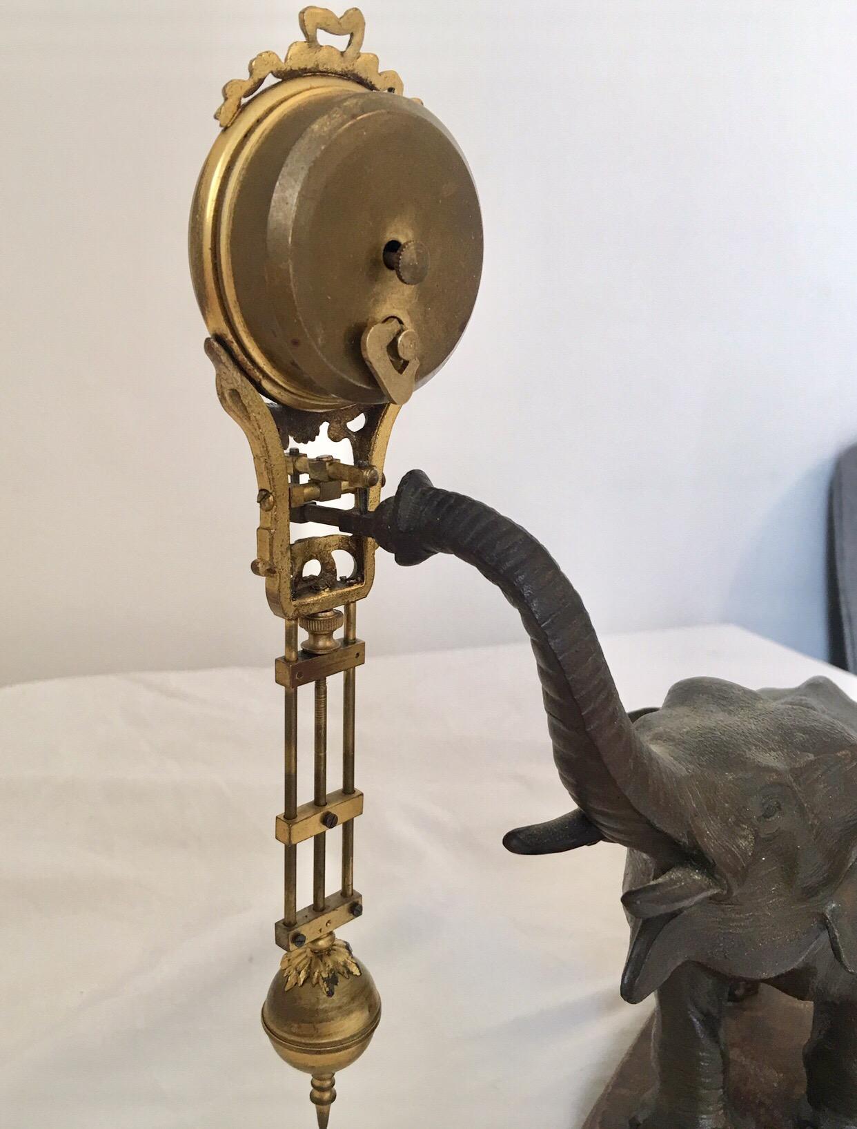 Antique Elephant Swinging Clock by Junghans For Sale 1