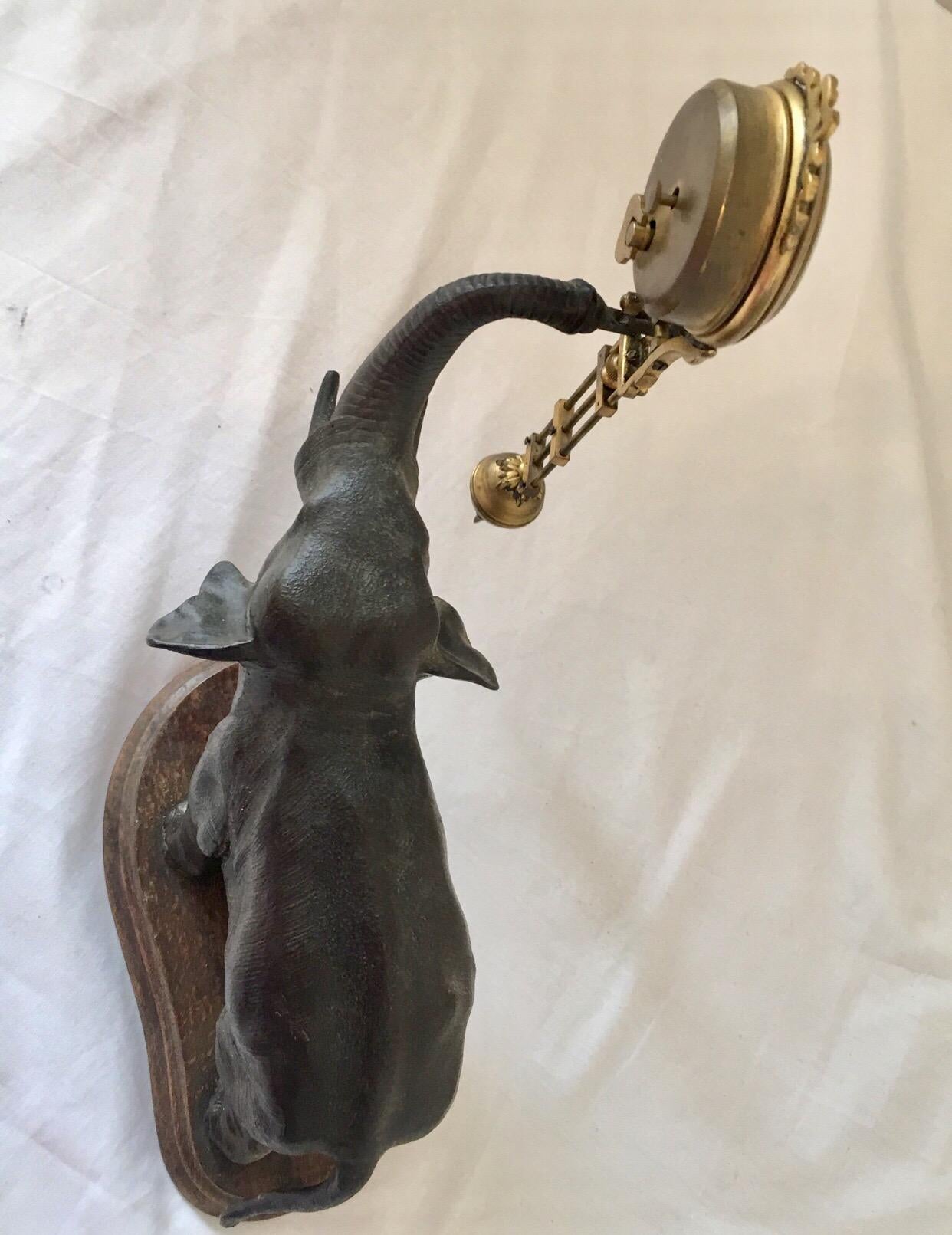 Antique Elephant Swinging Clock by Junghans For Sale 2