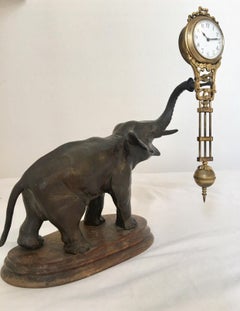 Antique Elephant Swinging Clock by Junghans