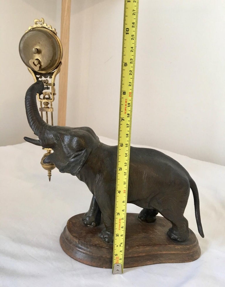 Antique Elephant Swinging Clock by Junghans For Sale at 1stDibs
