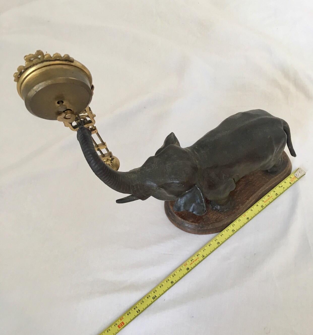 Early 20th Century Antique Elephant Swinging Clock by Junghans For Sale