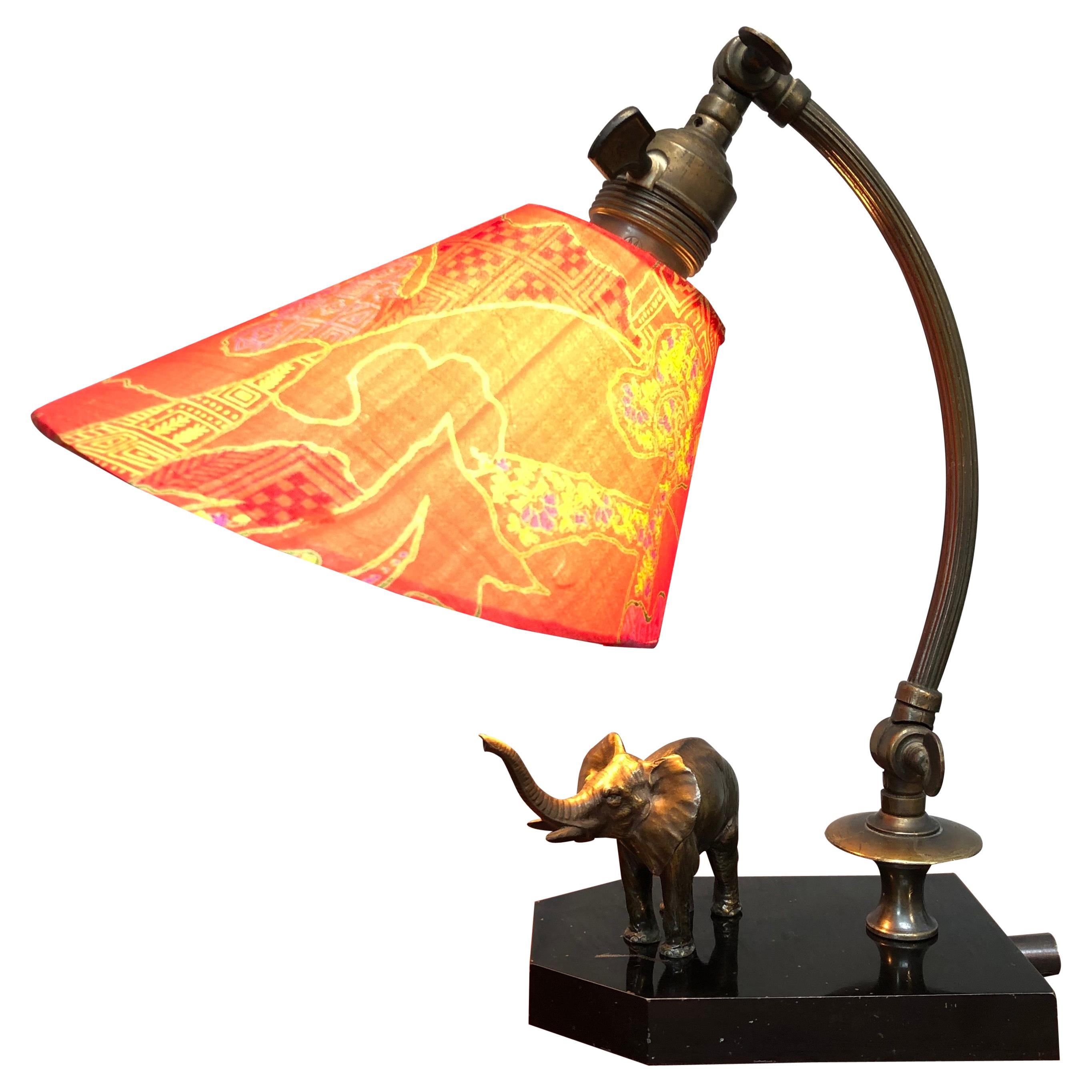 ELEPHANT LAMP SHADE FINIAL ANTIQUE BRASS #24 