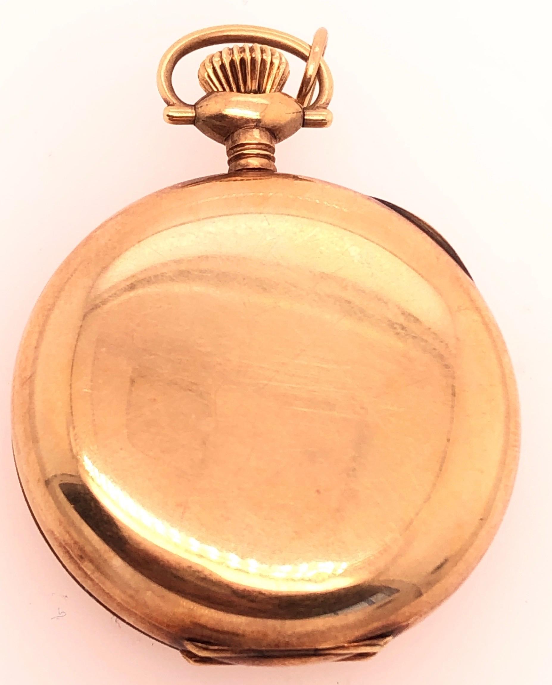 Victorian Antique Elgin 14 Karat Yellow Gold Pocket Watch For Sale