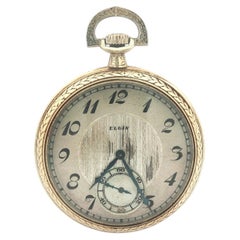 Antique Elgin 14k Gold Grade 345 Size 12S 17j Mechanical Open Face Pocket Watch
