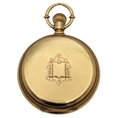 Antique Elgin 18 Karat Yellow Gold Pocket Watch with Hunter Case Circa 1881