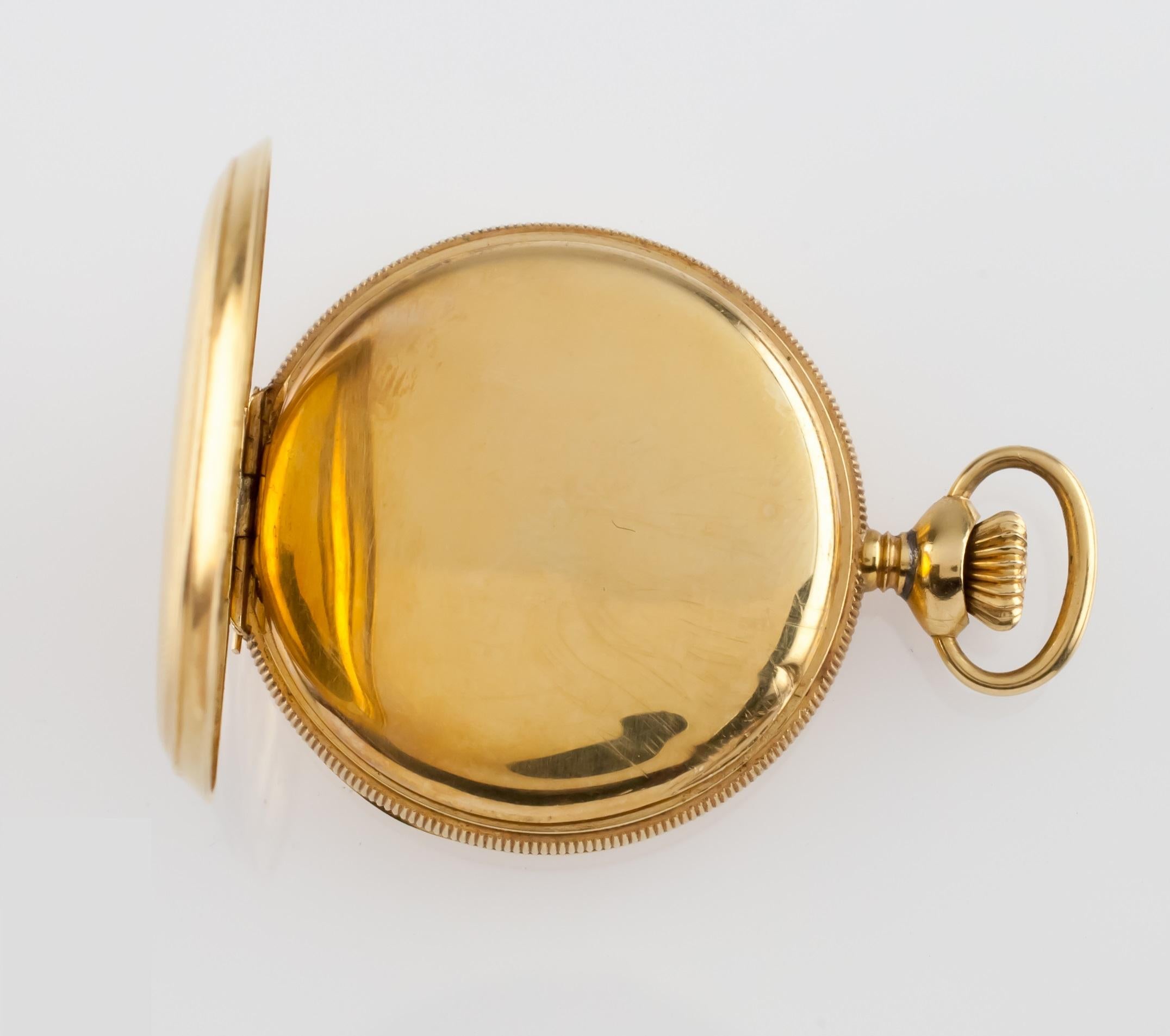 Antike Elgin 18k Gelbgold Mini Jäger-Taschenuhr, Größe 0S (Moderne) im Angebot