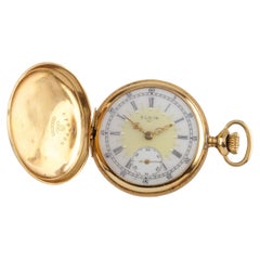 Antique Elgin 18k Yellow Gold Mini Hunter Pocket Watch, Size 0S