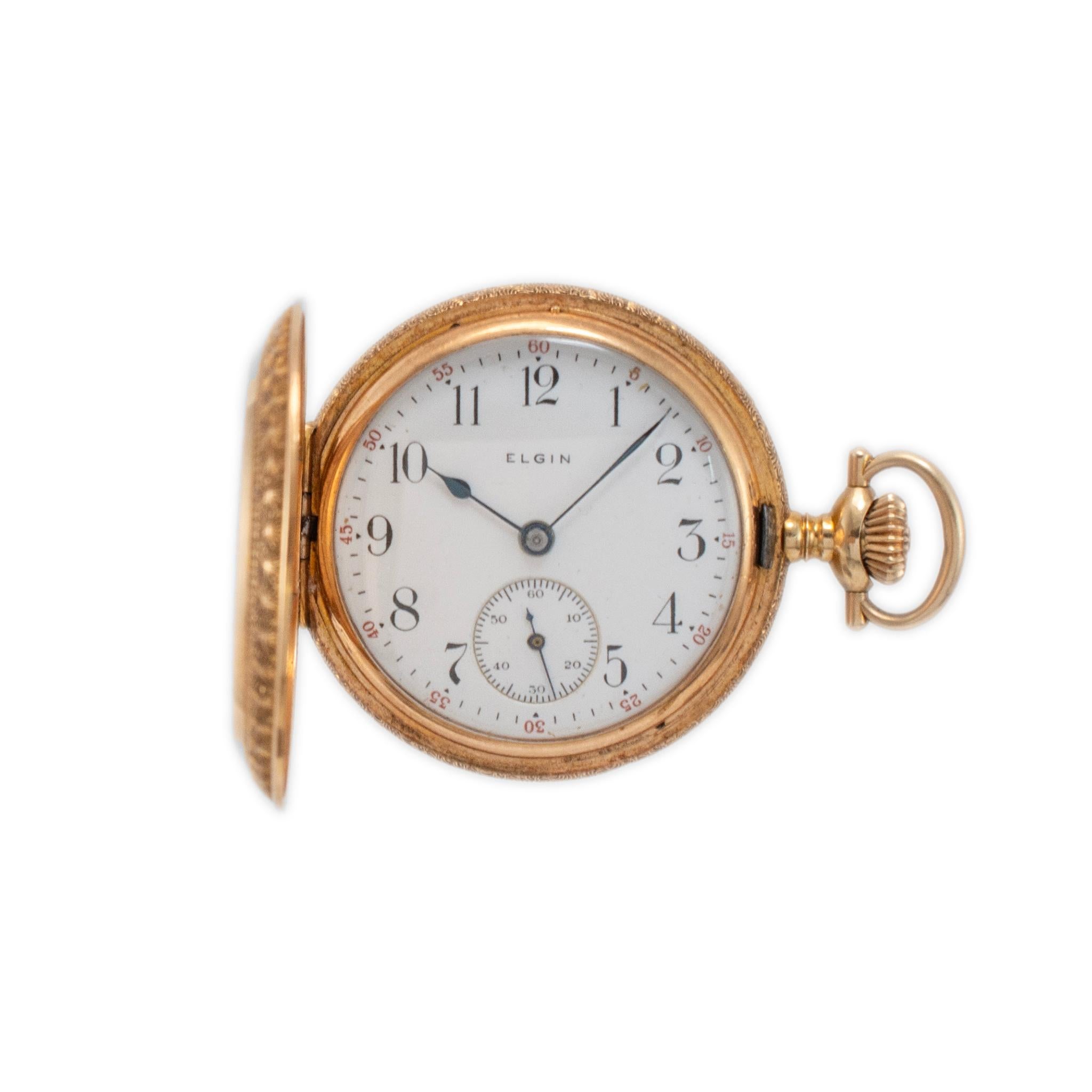 Marke: Elgin

Geschlecht: Unisex

Metall Typ: 18K Gelbgold

Durchmesser: 35.00 mm

Gewicht: 34,61 Gramm

14K Gelbgold amerikanisch gemacht Taschenuhr. Das Metall wurde getestet und es wurde festgestellt, dass es sich um 14 Karat Gelbgold handelt.
