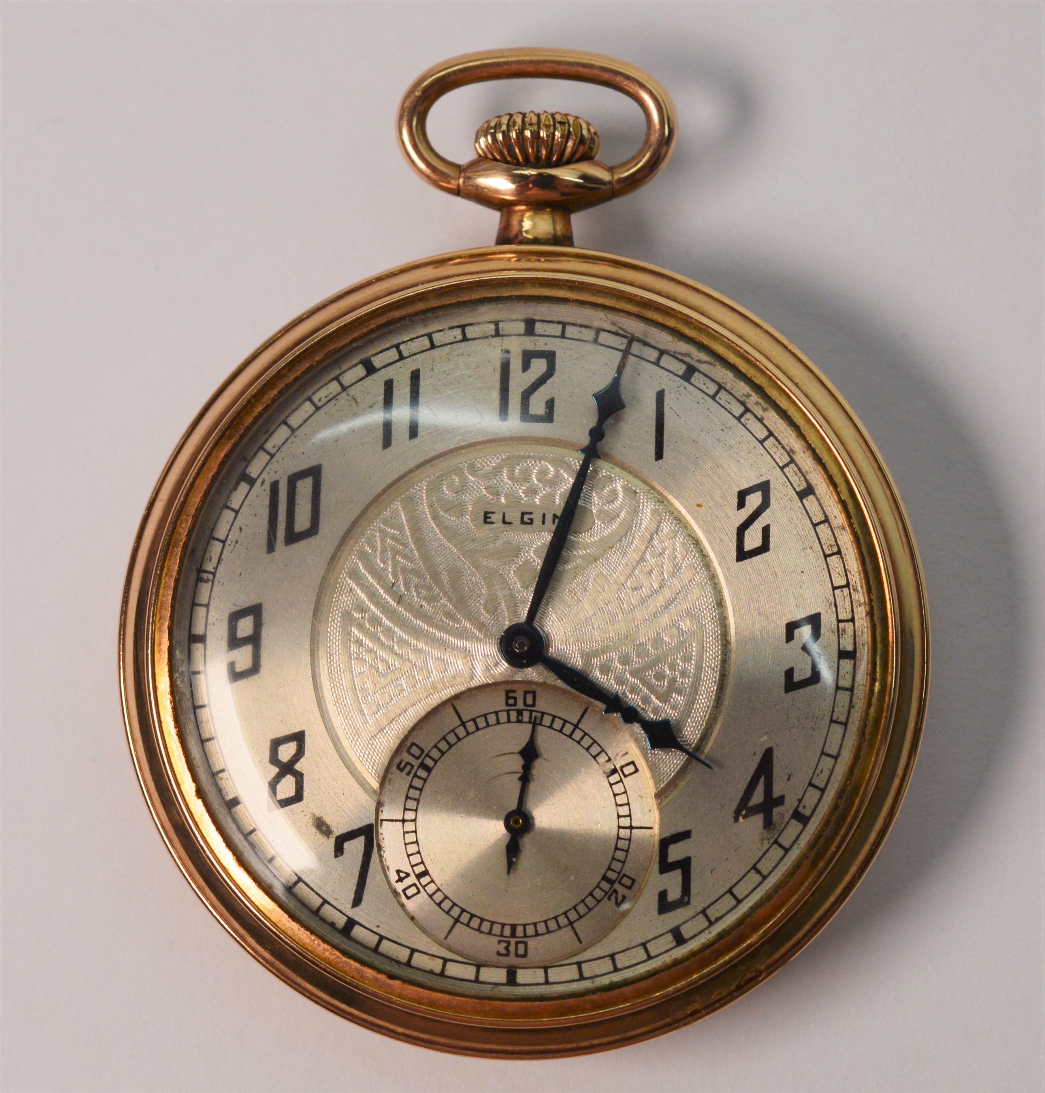 elgin brass pocket watch