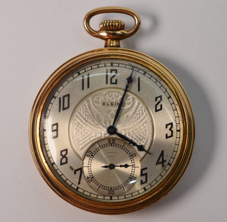 Elgin Brass Pocket Watch Antique Elgin National Watch Company