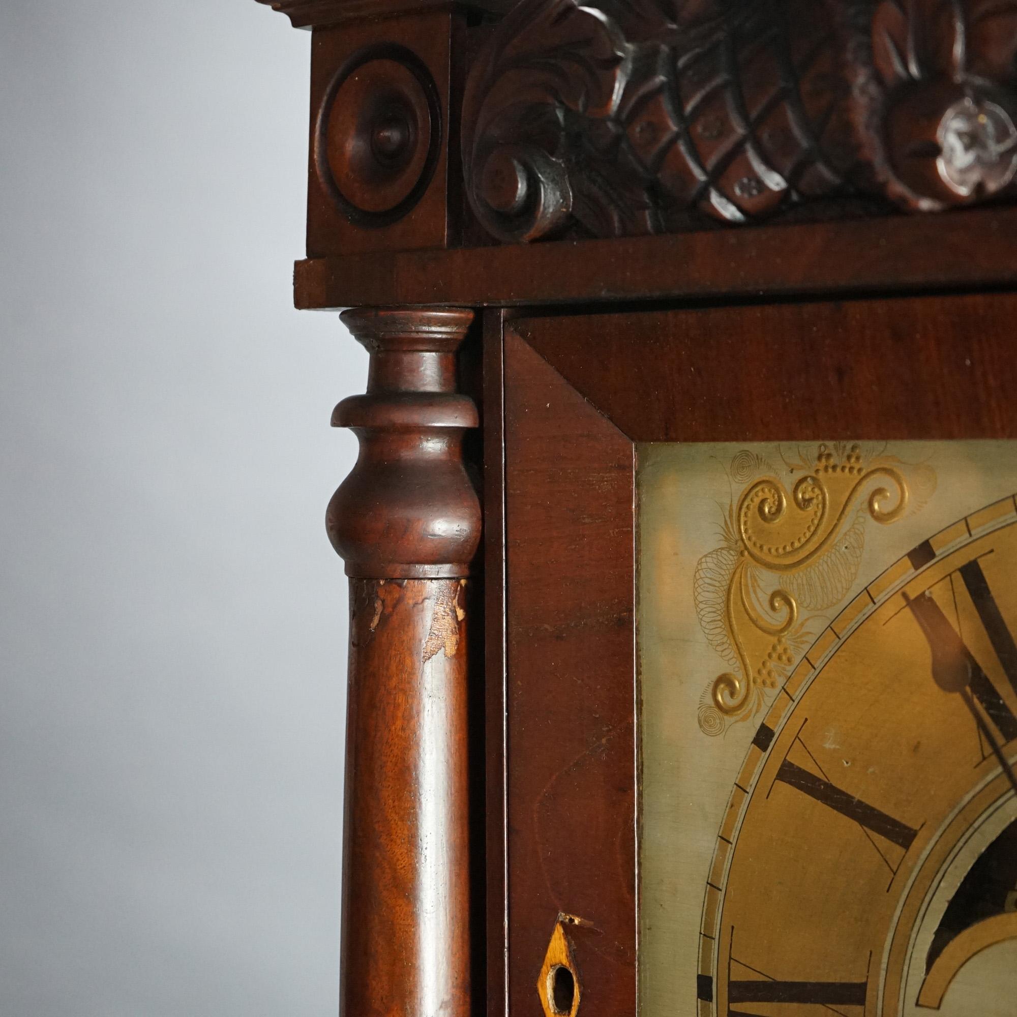 Antique Eli Terry School American Empire Flame Mahogany Mantle Clock c1840 For Sale 6