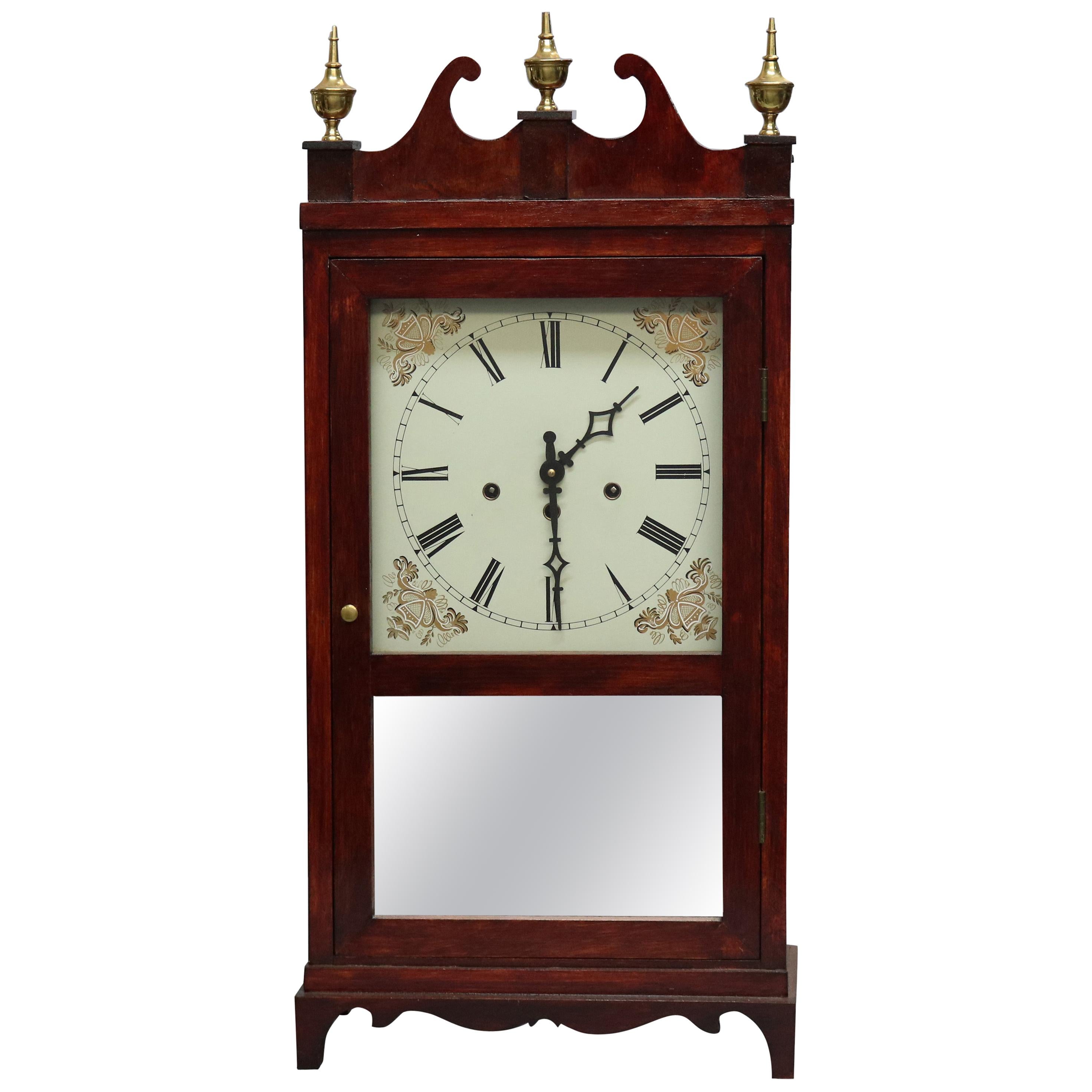 Antique Eli Terry School Pillar & Scroll Mantel Clock, 20th Century