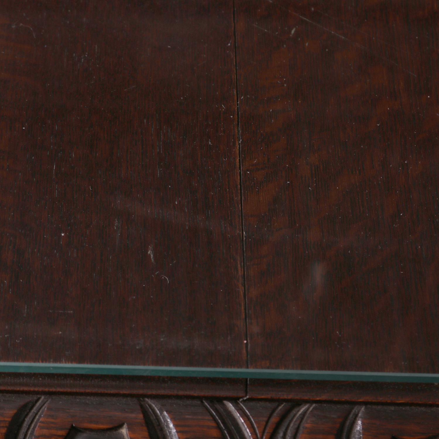 Antique Elizabethan Barley Twist and Foliate Carved Mahogany Partners' Desk 4