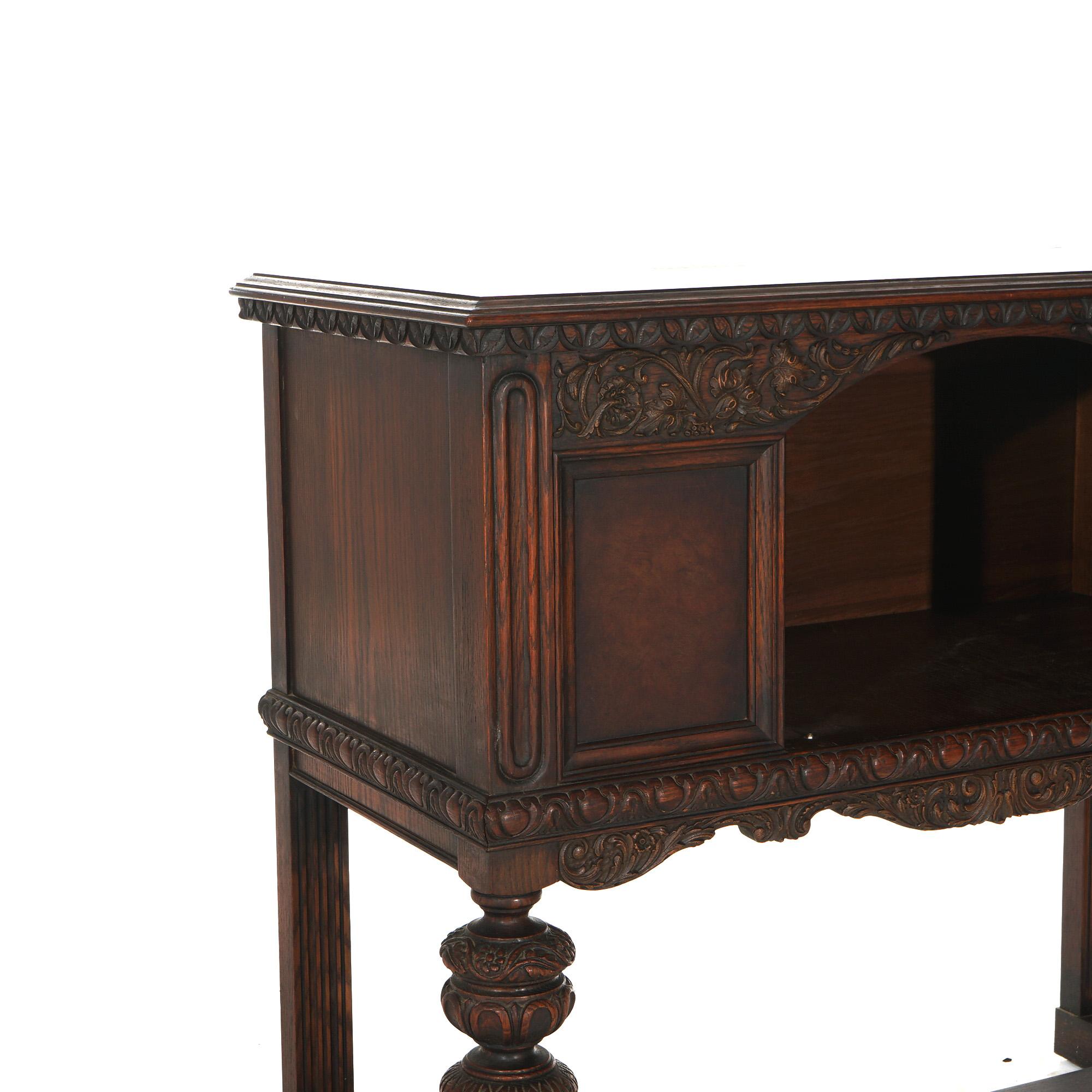 Antique Elizabethan into Jacobean Foliate & Palmette Carved Oak Sideboard C1900 For Sale 4