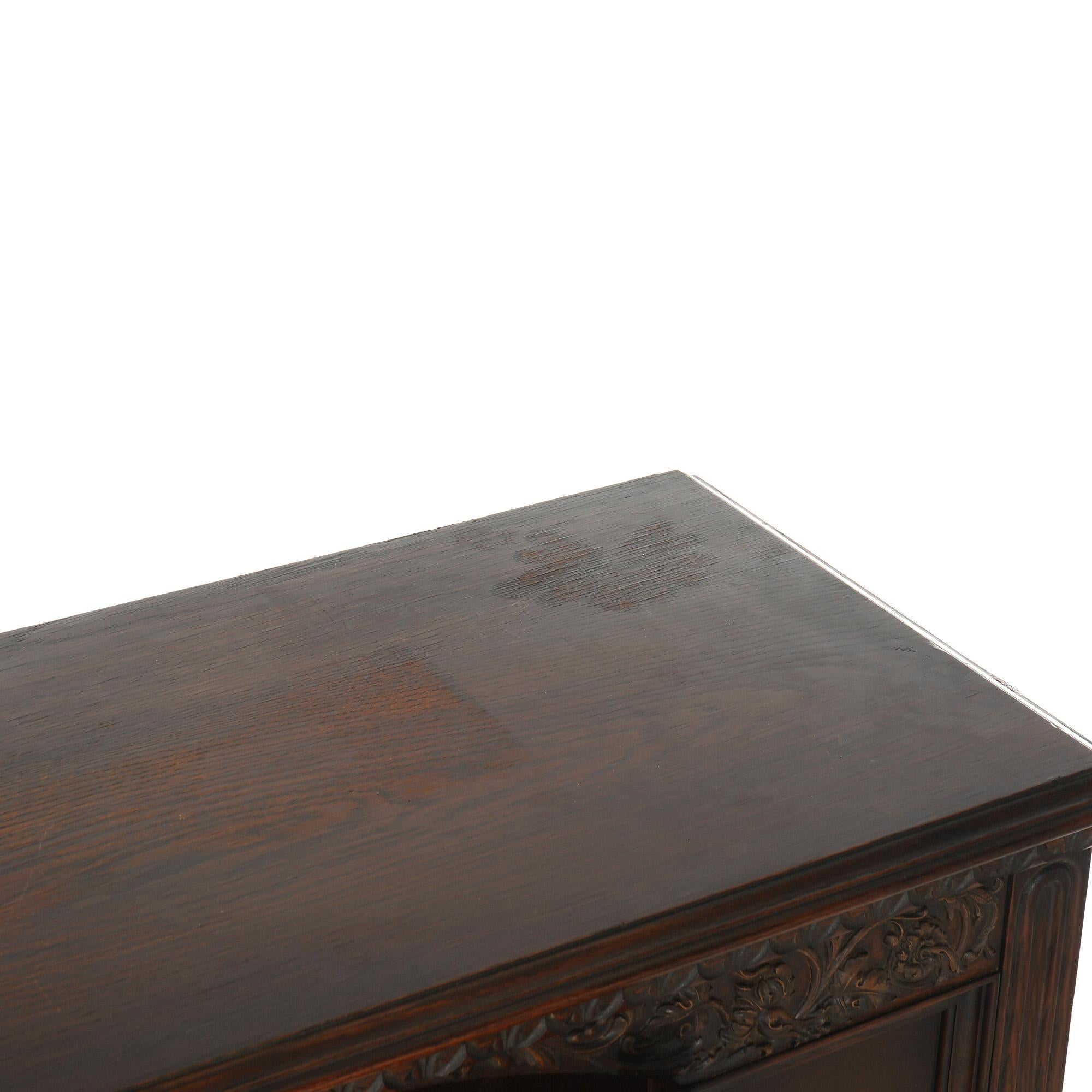 Antique Elizabethan into Jacobean Foliate & Palmette Carved Oak Sideboard C1900 5