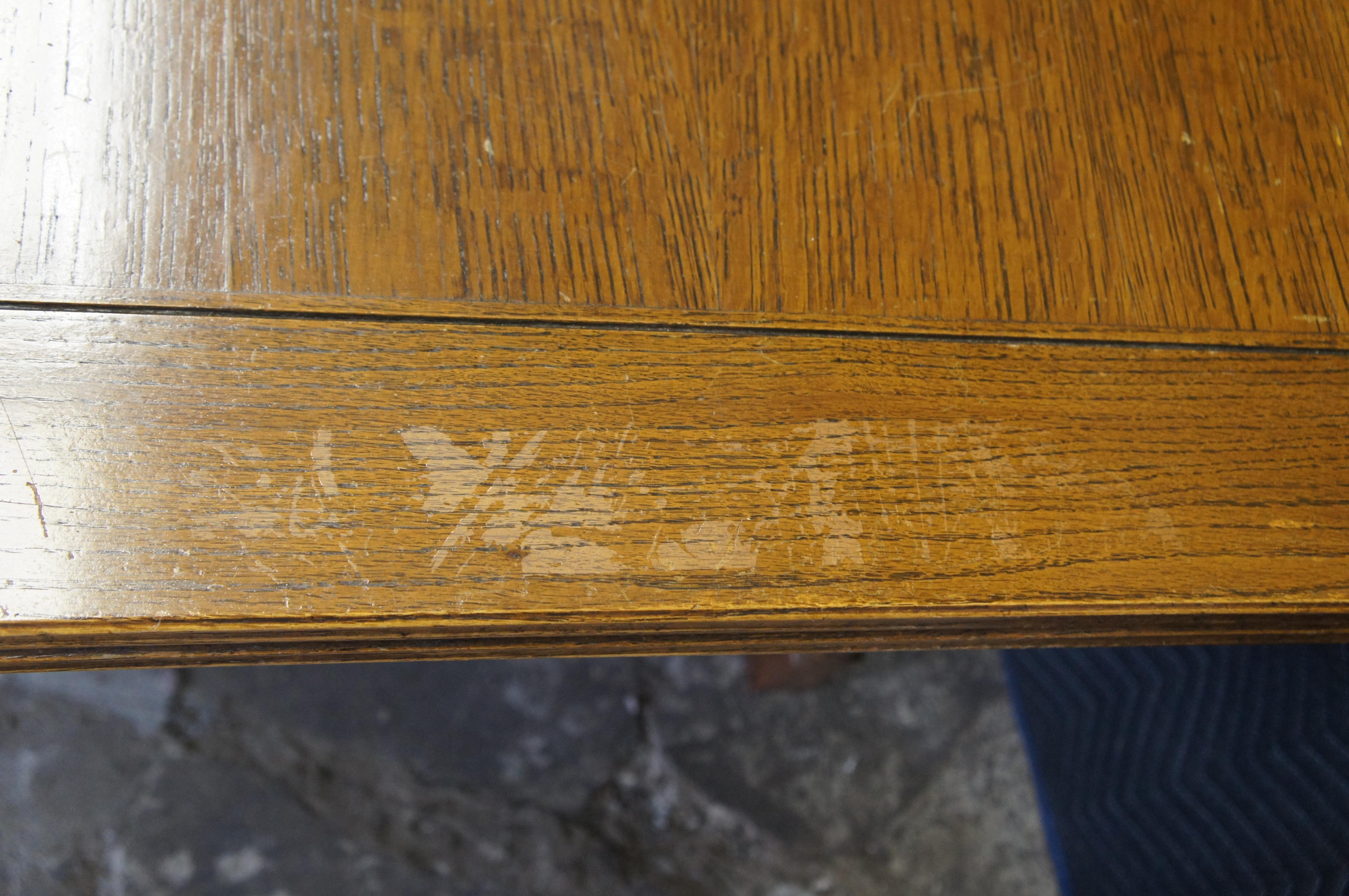 Antique Elizabethan Jacobean Carved Oak Draw Leaf Refectory Dining Table 7