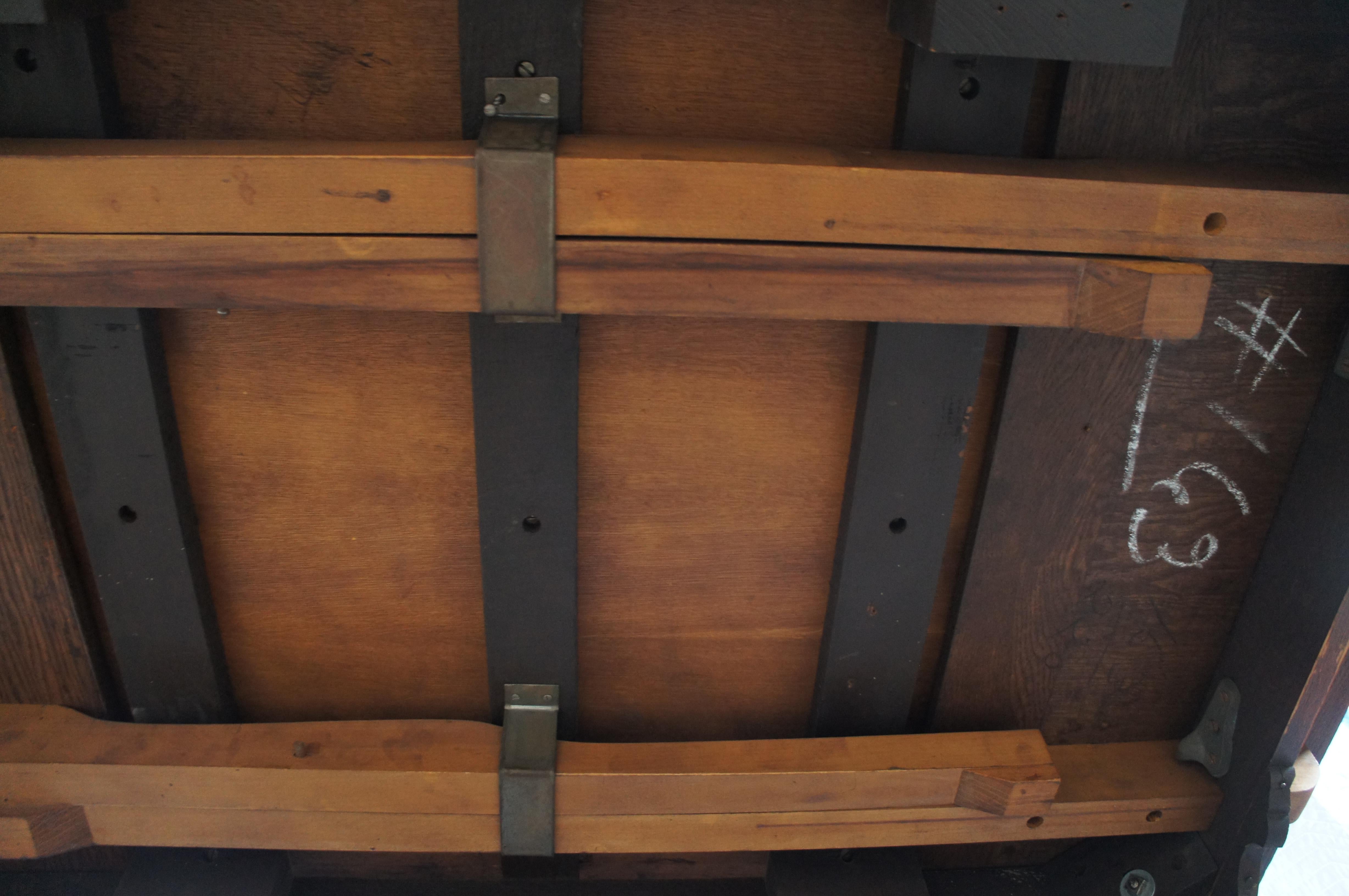 Antique Elizabethan Jacobean Revival Oak Draw Leaf Refectory Dining Table 86