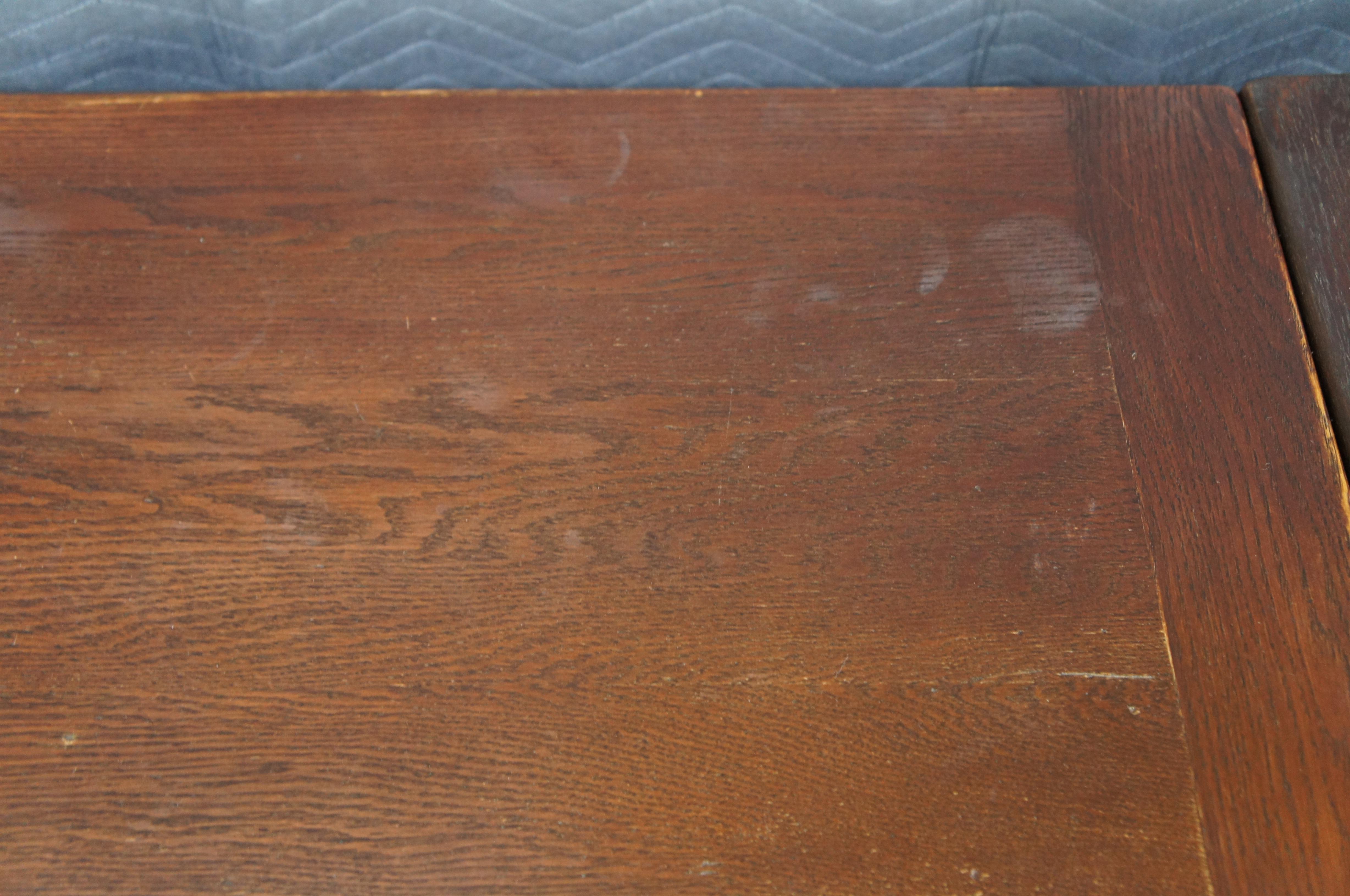 Antique Elizabethan Jacobean Revival Oak Draw Leaf Refectory Dining Table 86