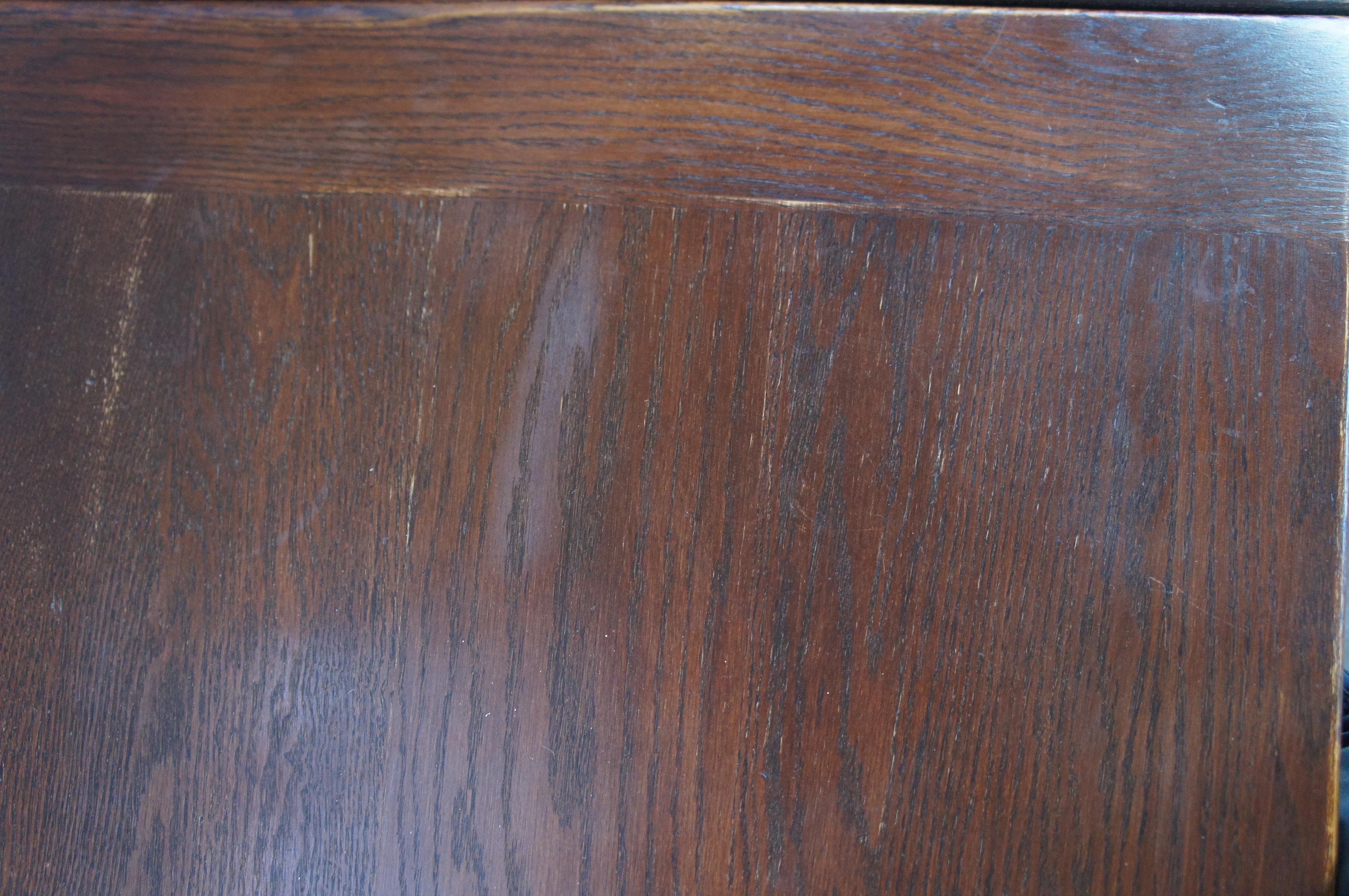 Antique Elizabethan Jacobean Revival Oak Draw Leaf Refectory Dining Table 86