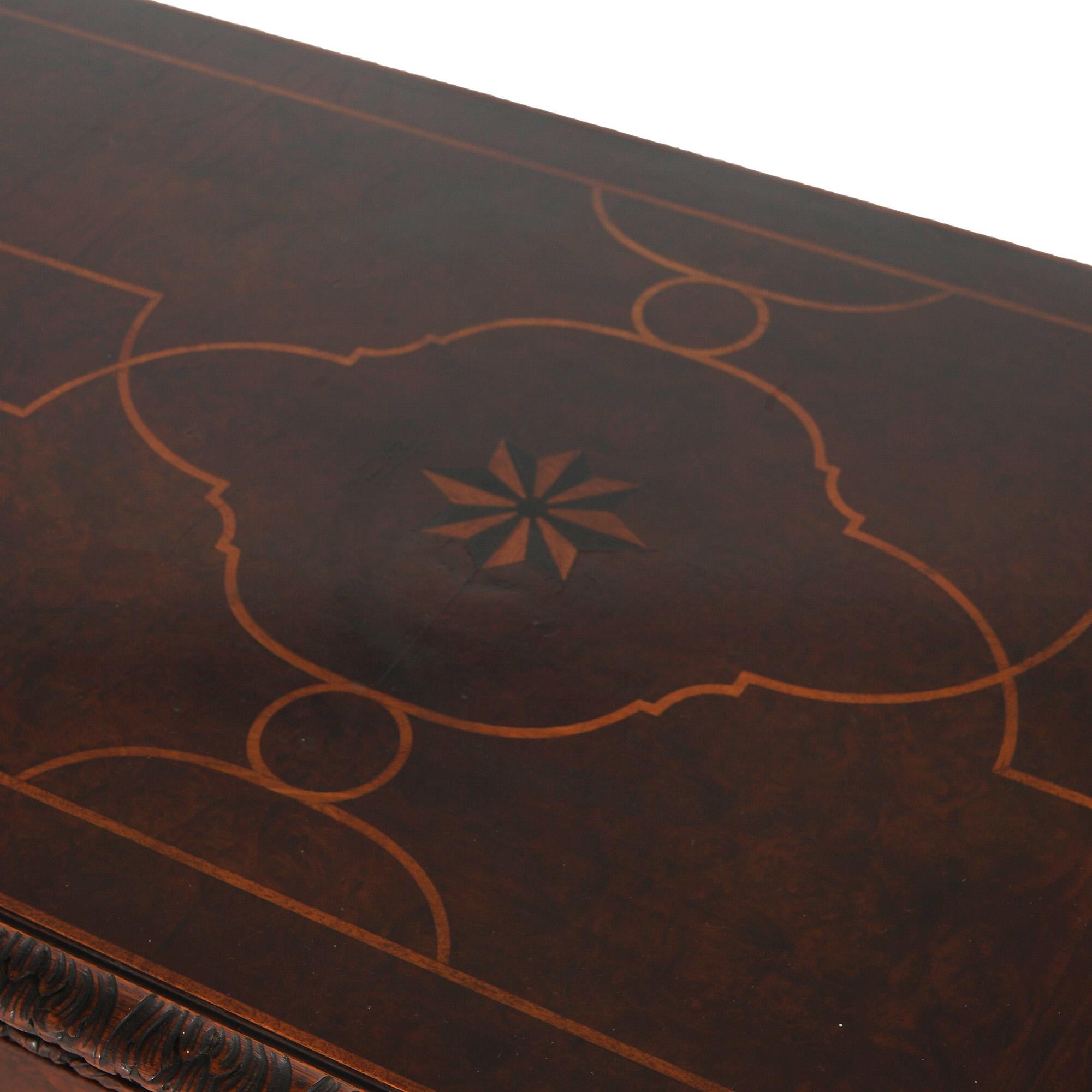 Antique Elizabethan Style Carved Walnut Server on Barley Twist Legs C1920 13