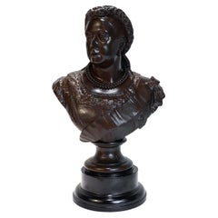 Antique Elkington & Co. Bronze Bust of Queen Victoria after Joseph Edgar Boehm