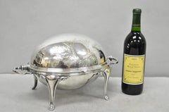 Antique Elkington & Co English Silver Plated Chafing Dish Revolving Dome Warmer