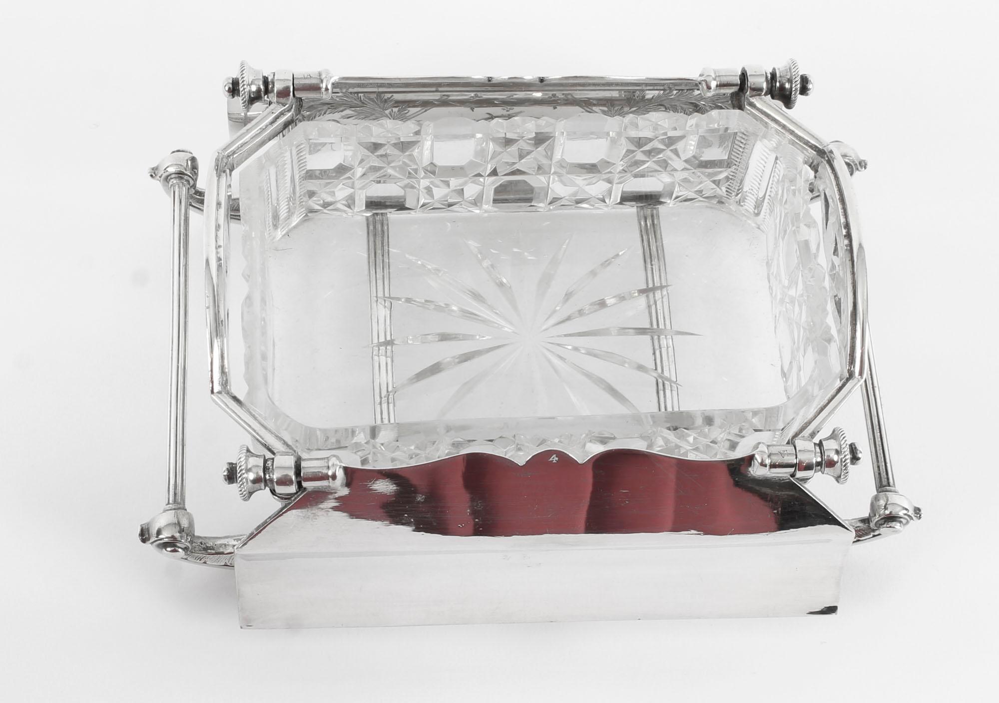 Elkington & Co English Silver Plated and Cut Glass Butter Dish, 19th Century 11