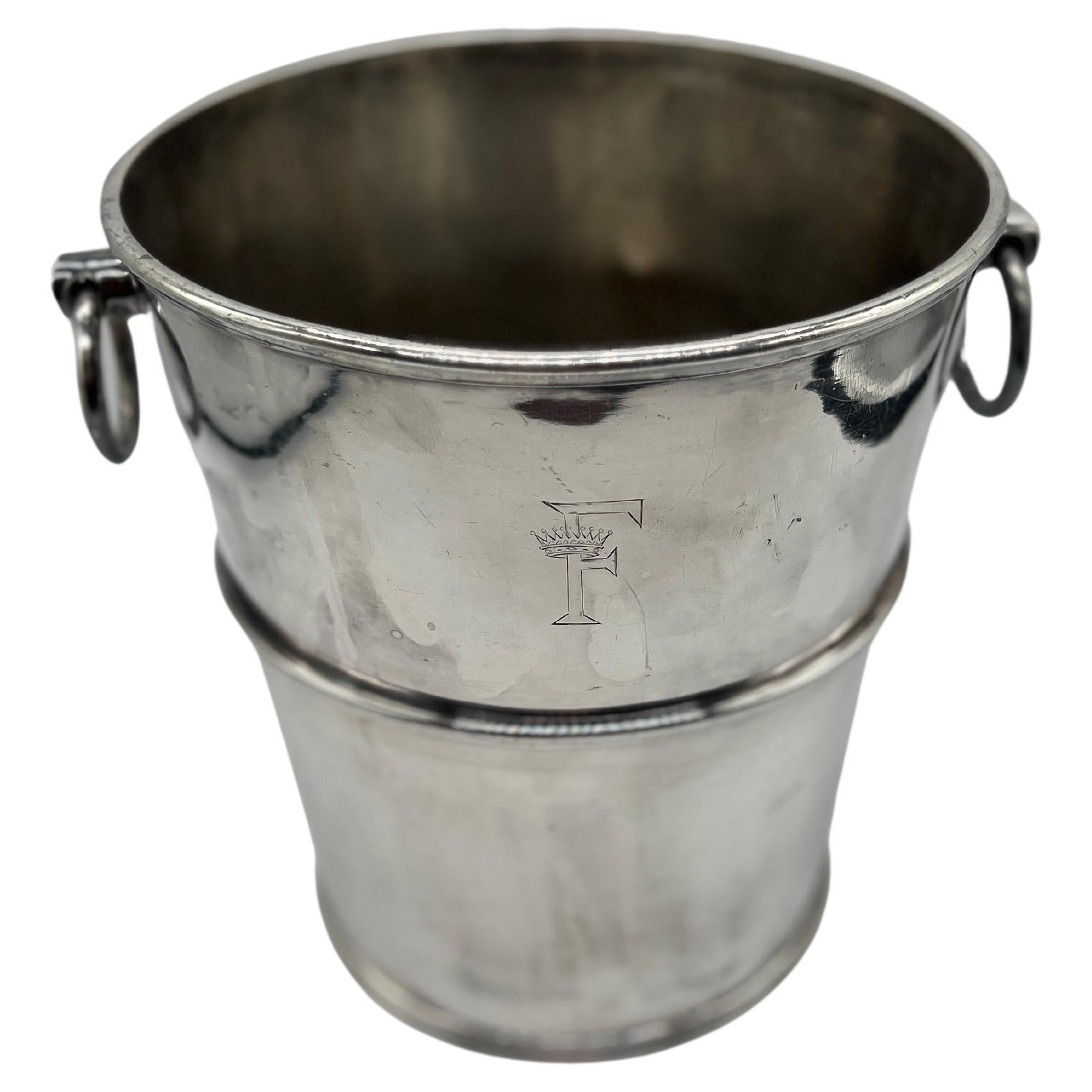 Antique Elkington & Co. Silver Plated Ice Bucket C. 1886 For Sale