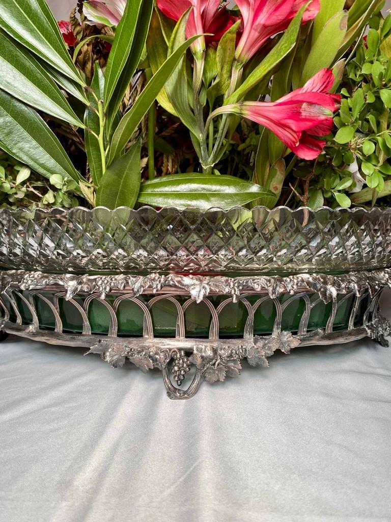 Late 19th Century Antique Elkington & Company Silvered Bronze & Cut Crystal Centerpiece Circa 1880