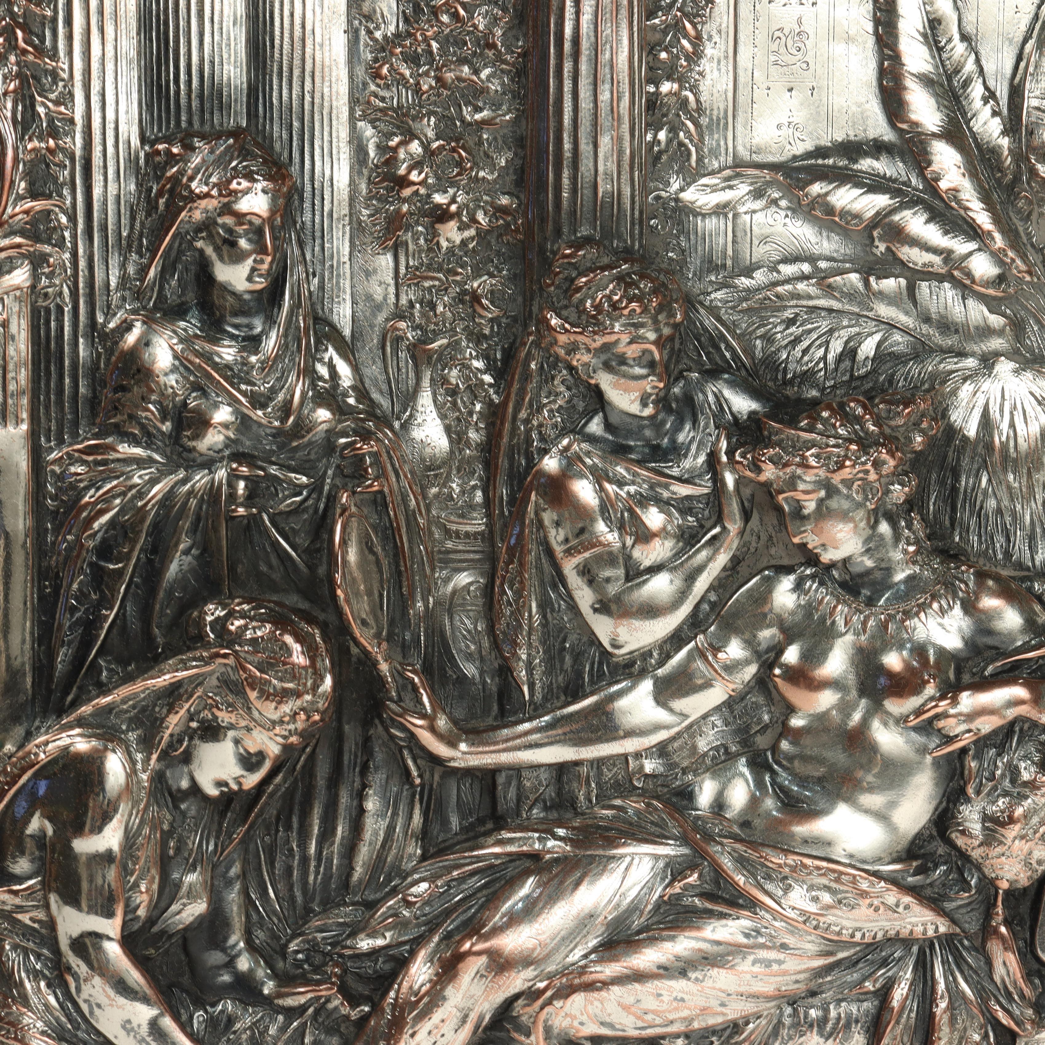 Cargador Figural Antiguo Elkington Electrotipo Plato de Plata de Morel-Ladeuil en Bueno estado para la venta en Philadelphia, PA