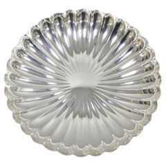 Antique Elkington English Regency 10.5" Round Scalloped Silver Plated Bowl Dish