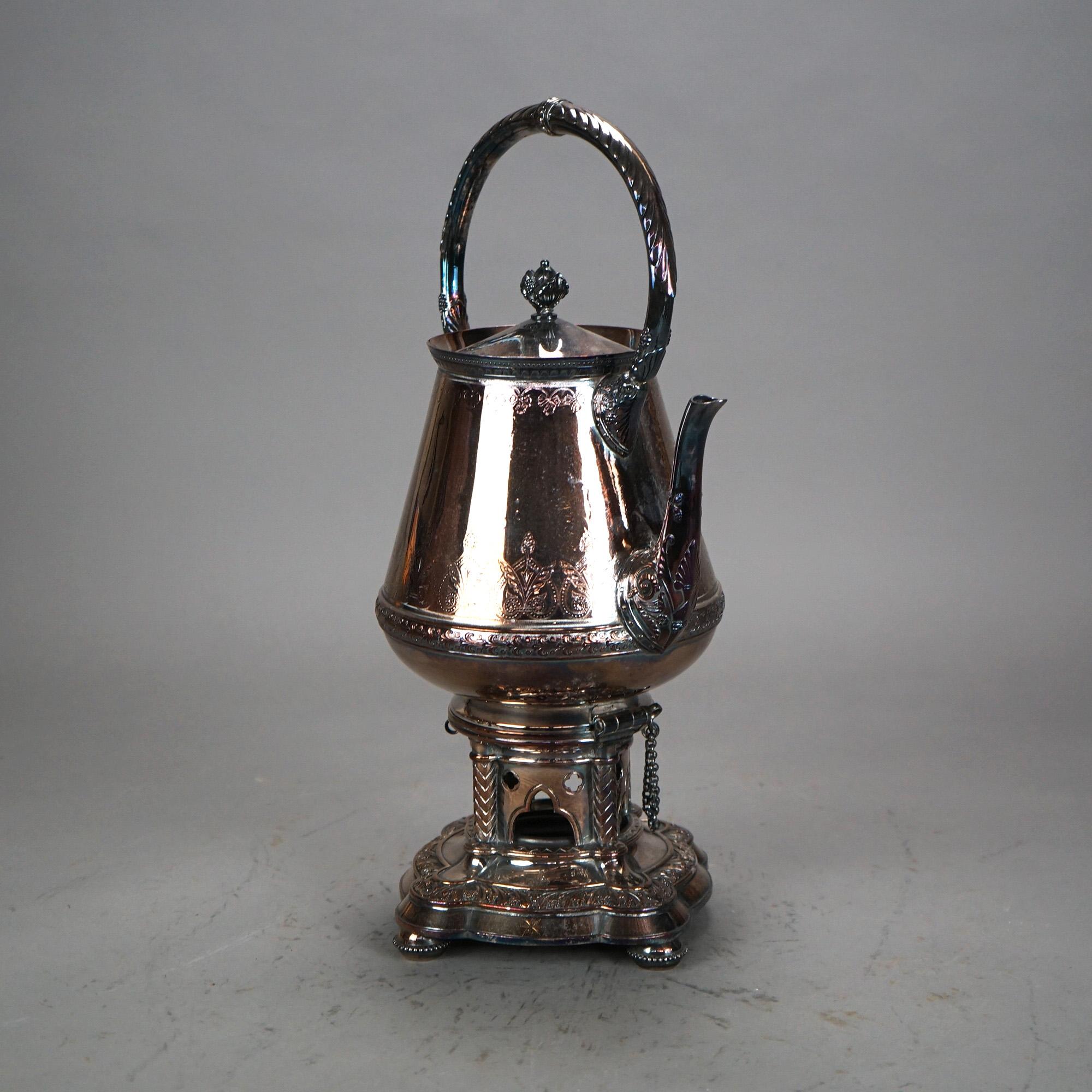 Théière Elkington ancienne en métal argenté, vers 1890 en vente 5