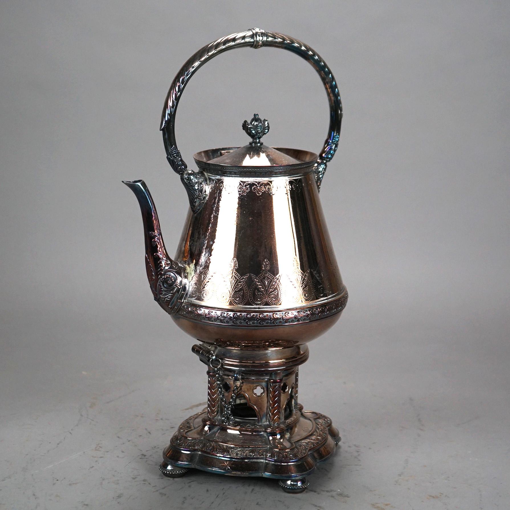 Théière Elkington ancienne en métal argenté, vers 1890 Bon état - En vente à Big Flats, NY