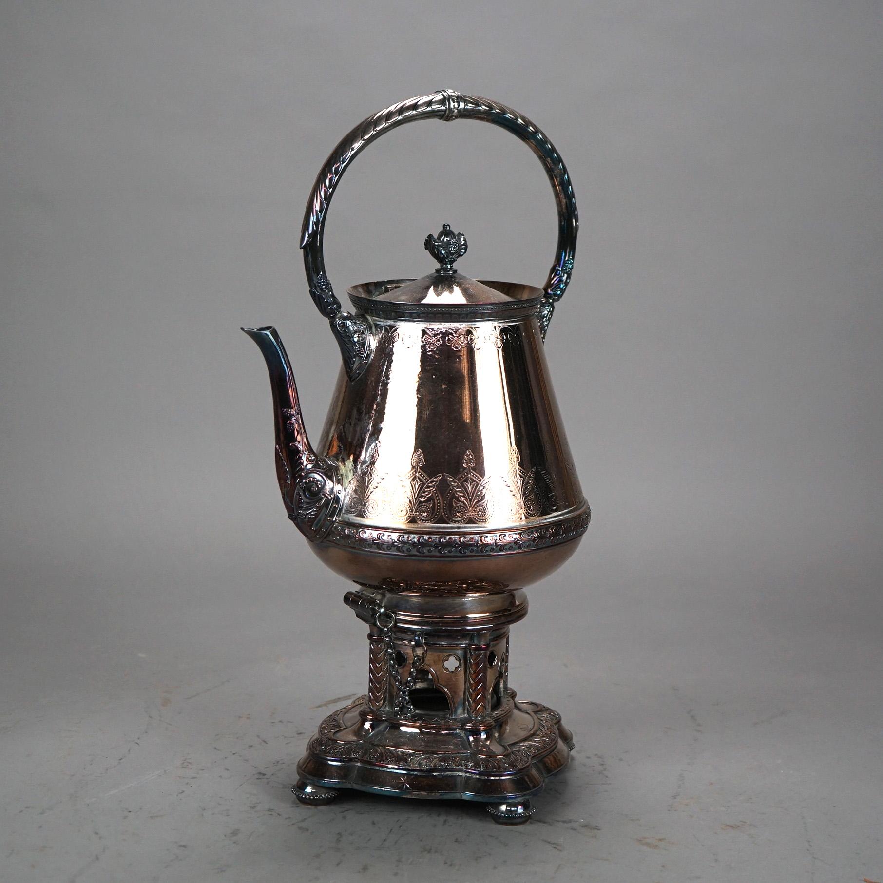Théière Elkington ancienne en métal argenté, vers 1890 en vente 1