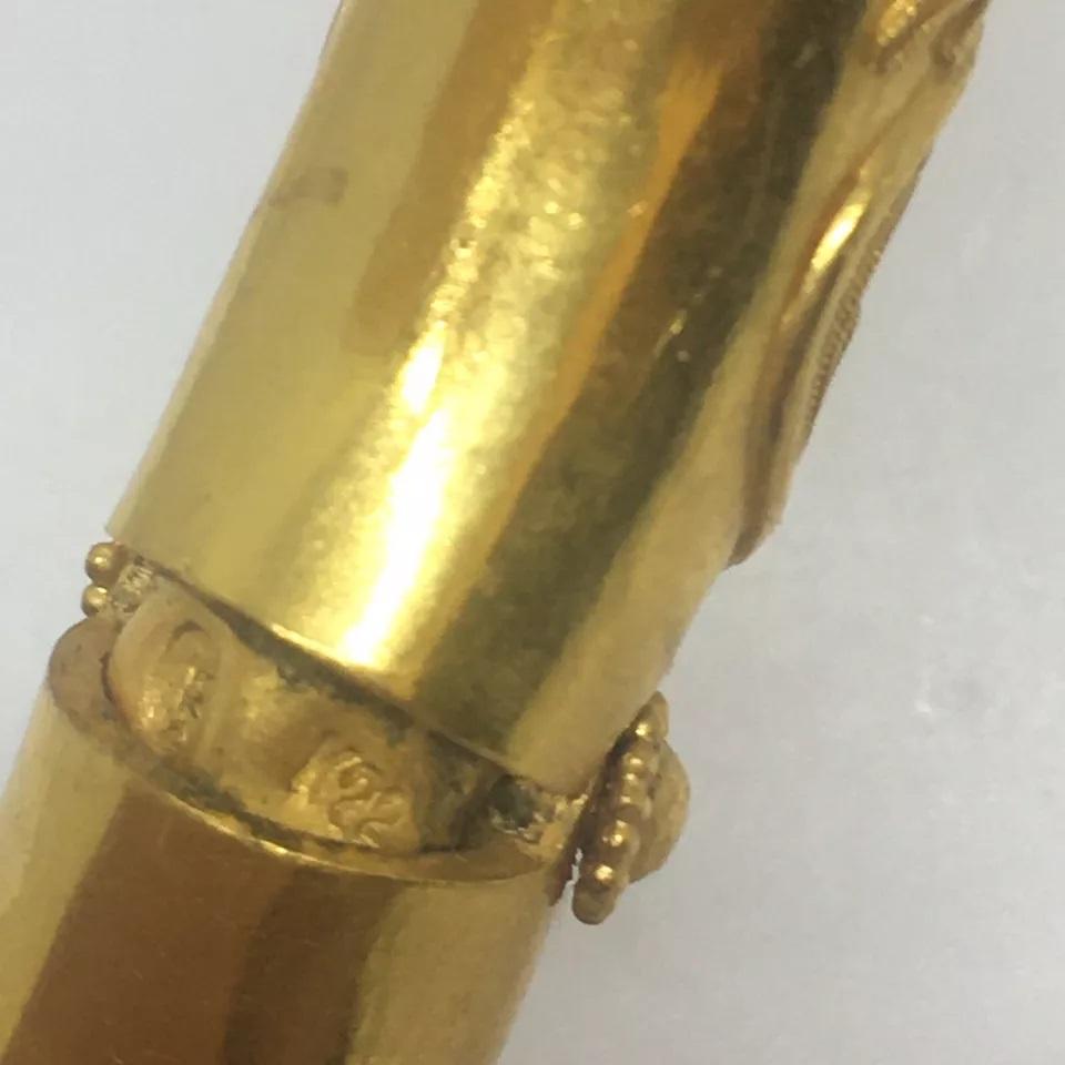 Antique Elk's Head Bypass Spring loaded Cuff Bracelet 22K Gold 71.5 Gram For Sale 8
