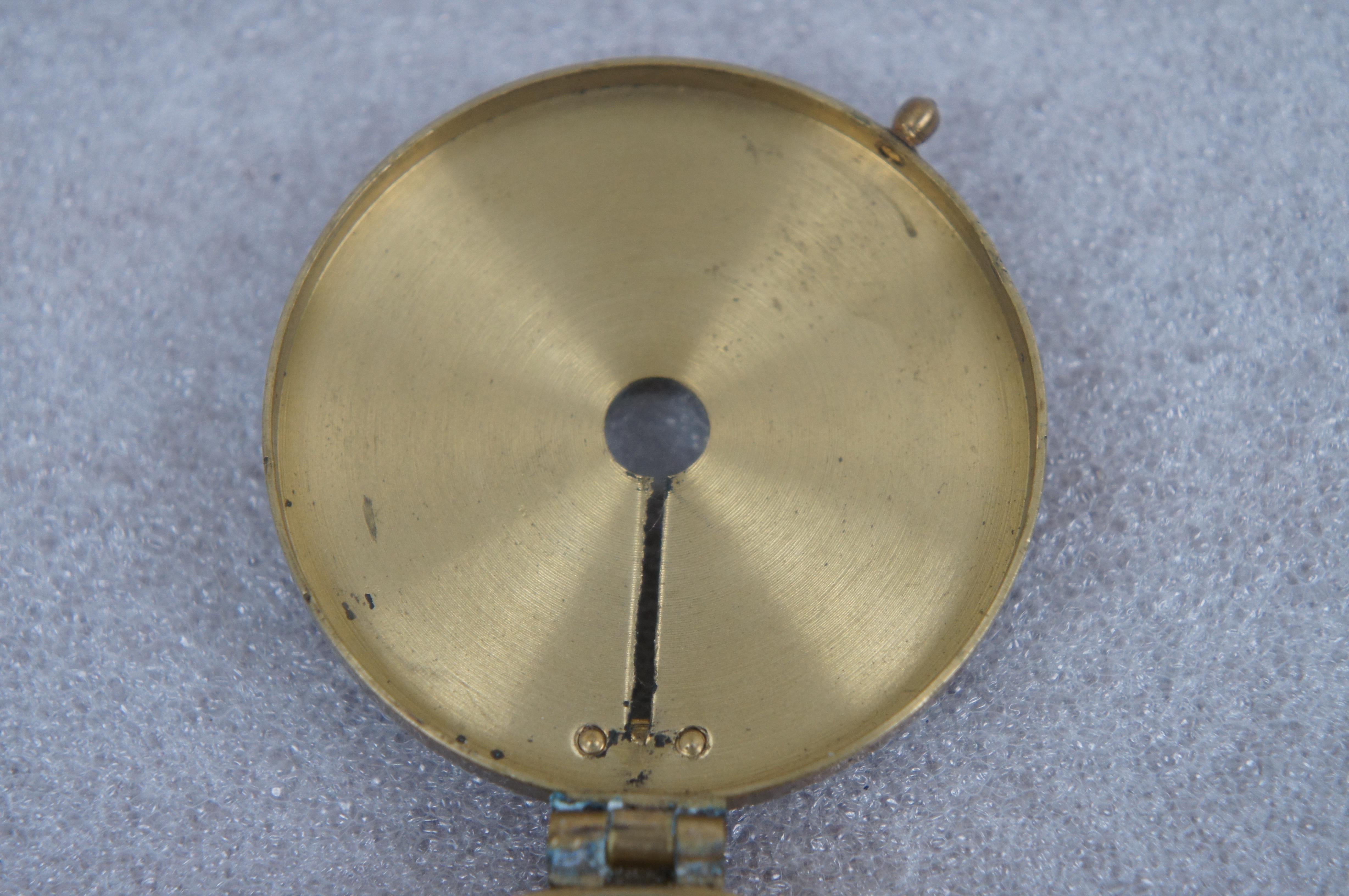 Antique Elliott Bros London Brass Surveyors Nautical Navigation Compass  7