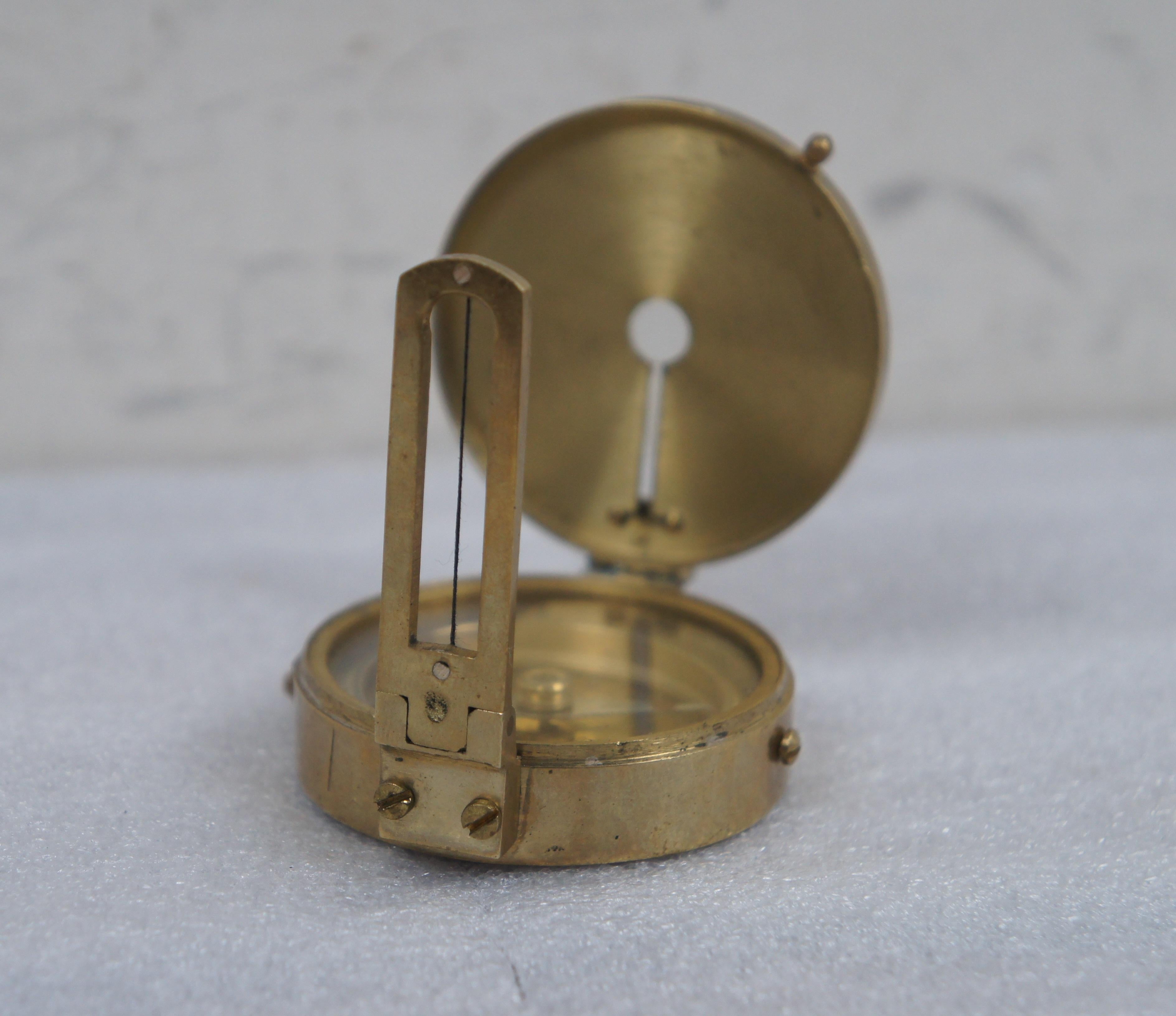 Antique Elliott Bros London Brass Surveyors Nautical Navigation Compass  5