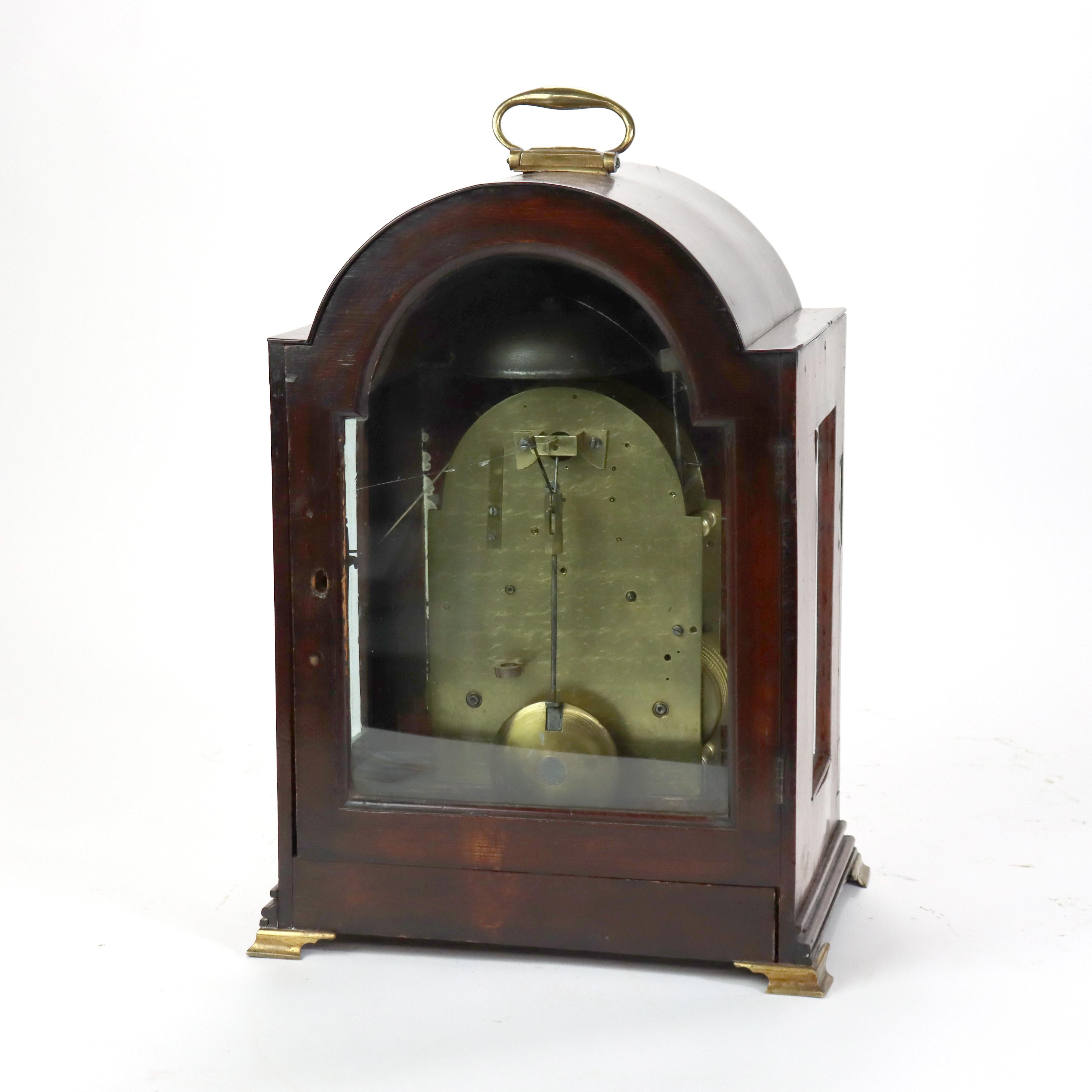 Antique Elliott English George III Mahogany Bracket Clock signed C1800 AS IS For Sale 7
