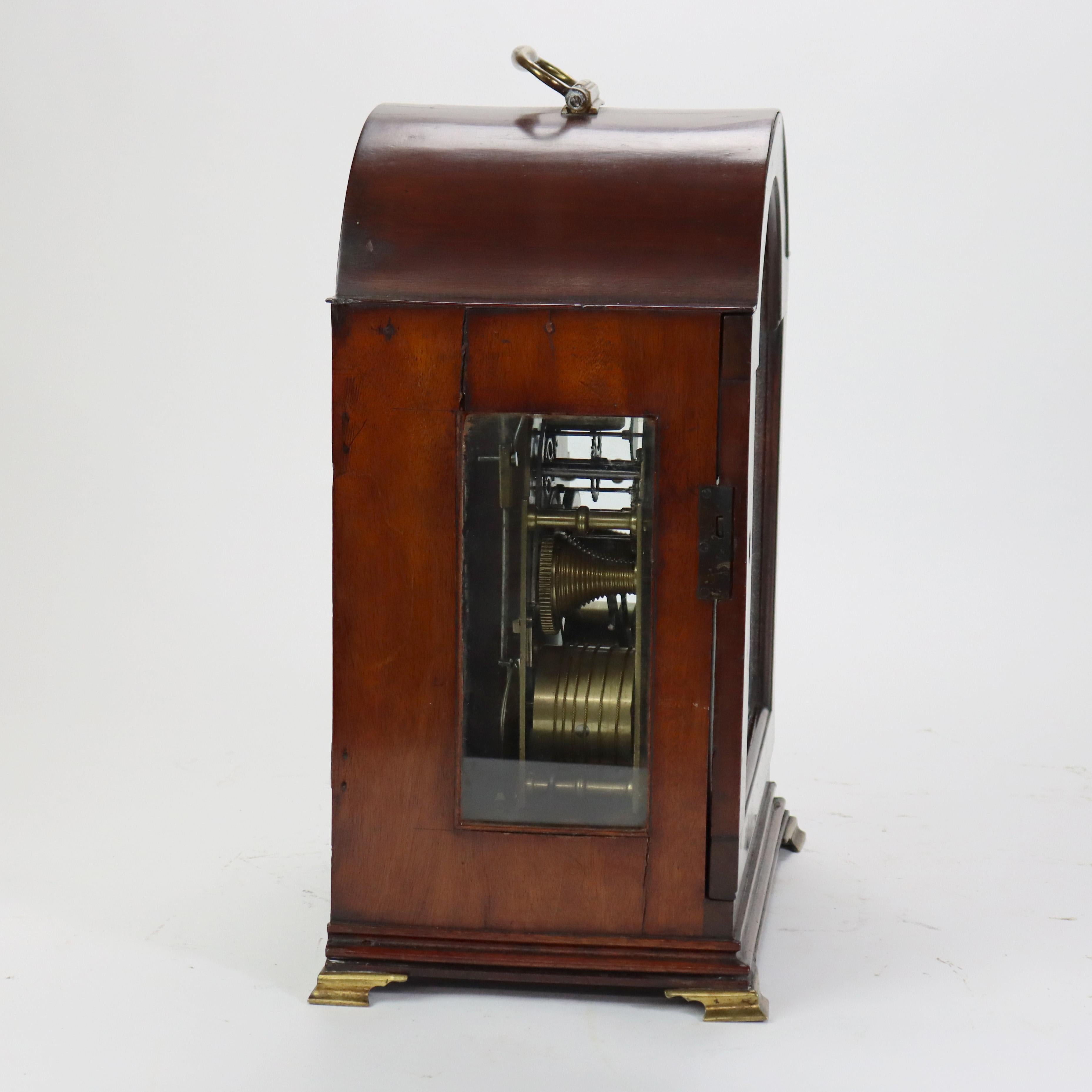 Antique Elliott English George III Mahogany Bracket Clock signed C1800 AS IS For Sale 9