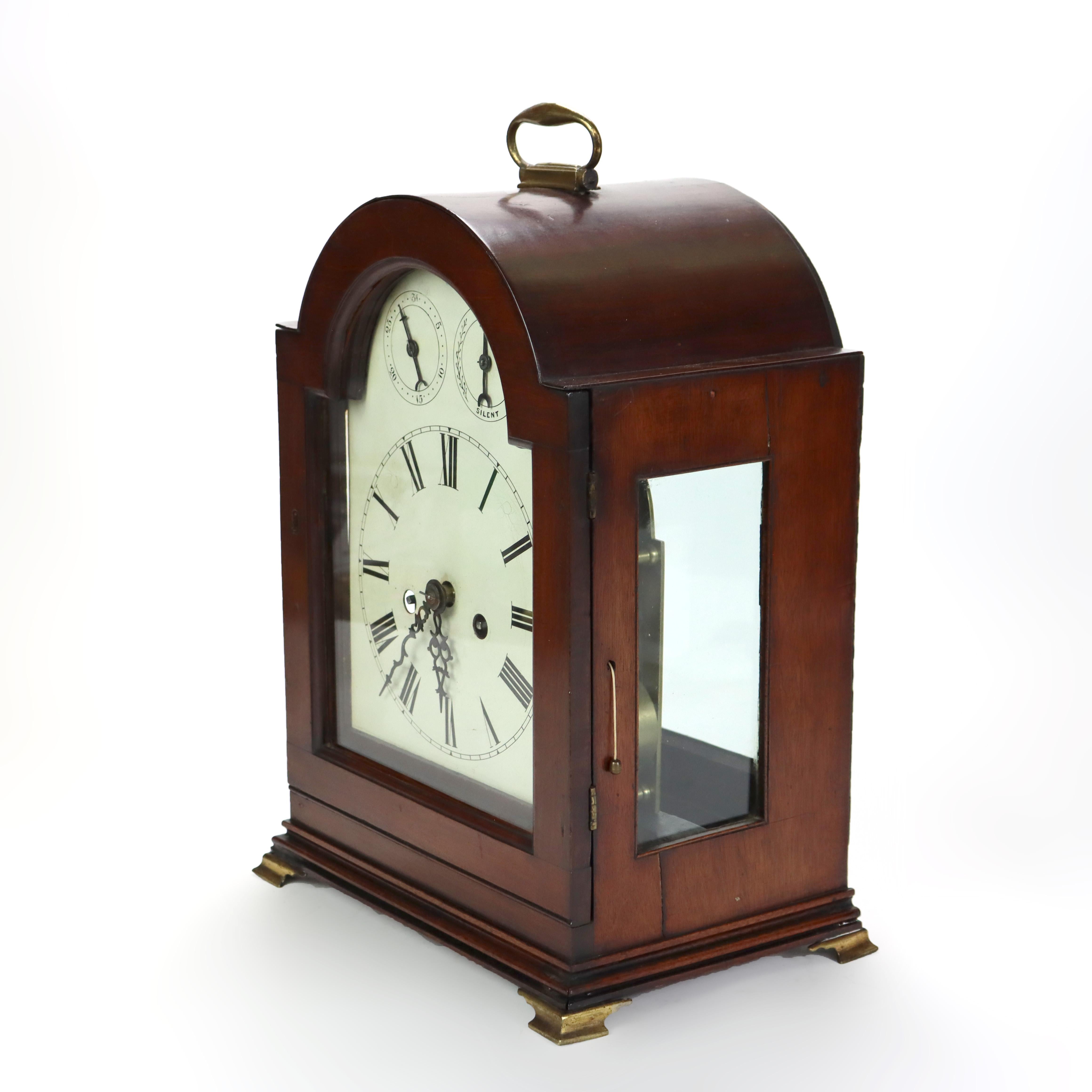 Antique Elliott English George III Mahogany Bracket Clock signed C1800 AS IS For Sale 11