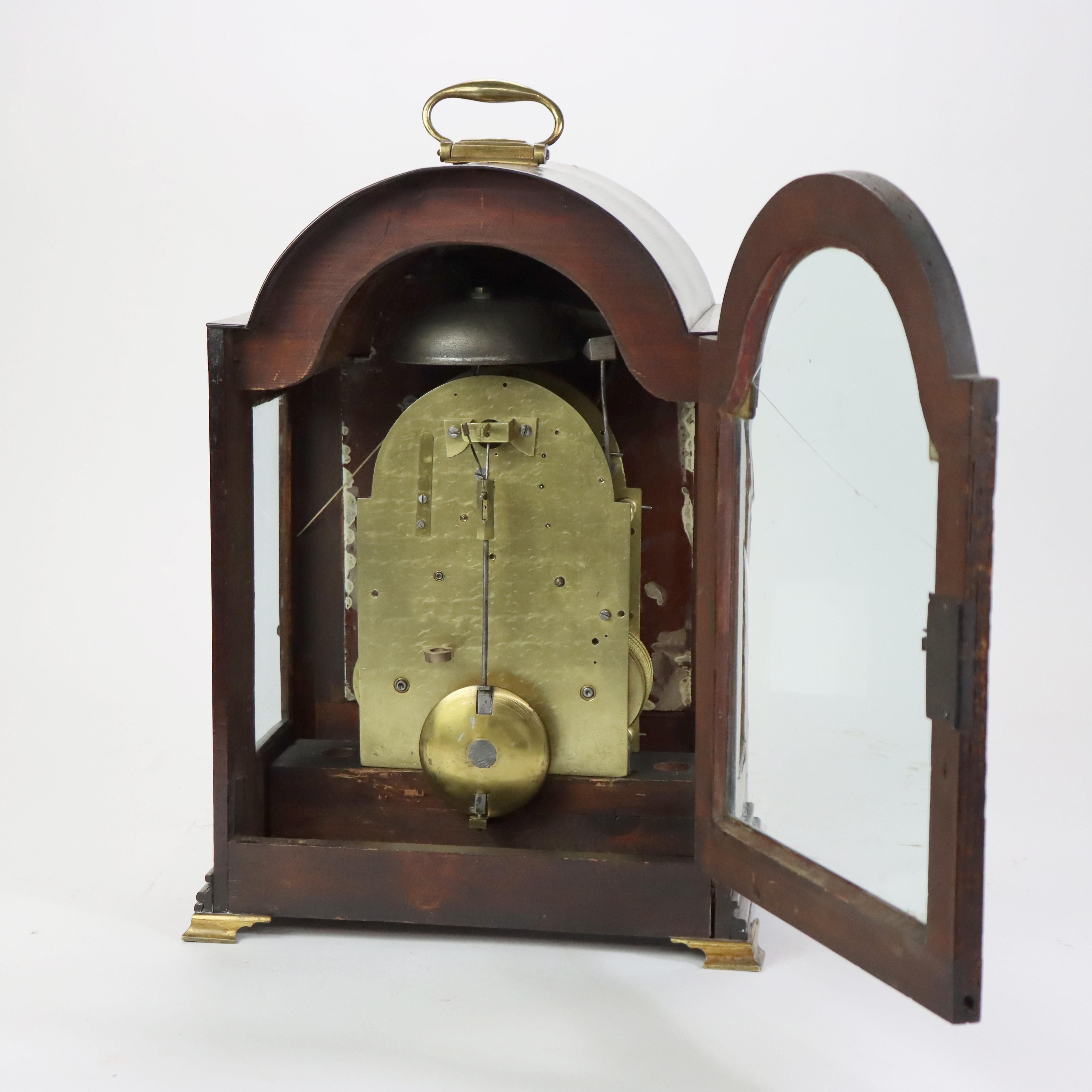 Antique Elliott English George III Mahogany Bracket Clock C1800.     
Measures - 17.75