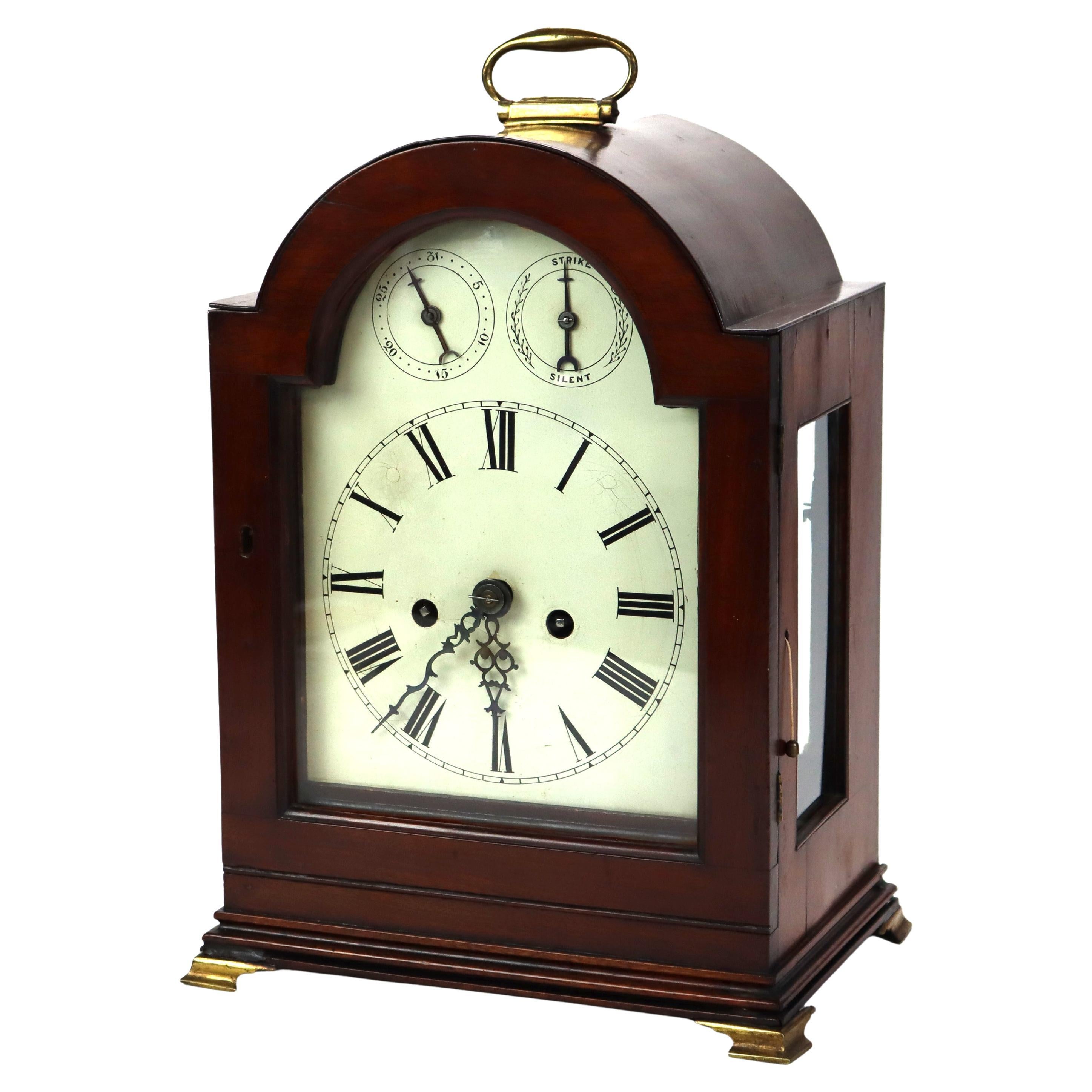Antique Elliott English George III Mahogany Bracket Clock signed C1800 AS IS For Sale
