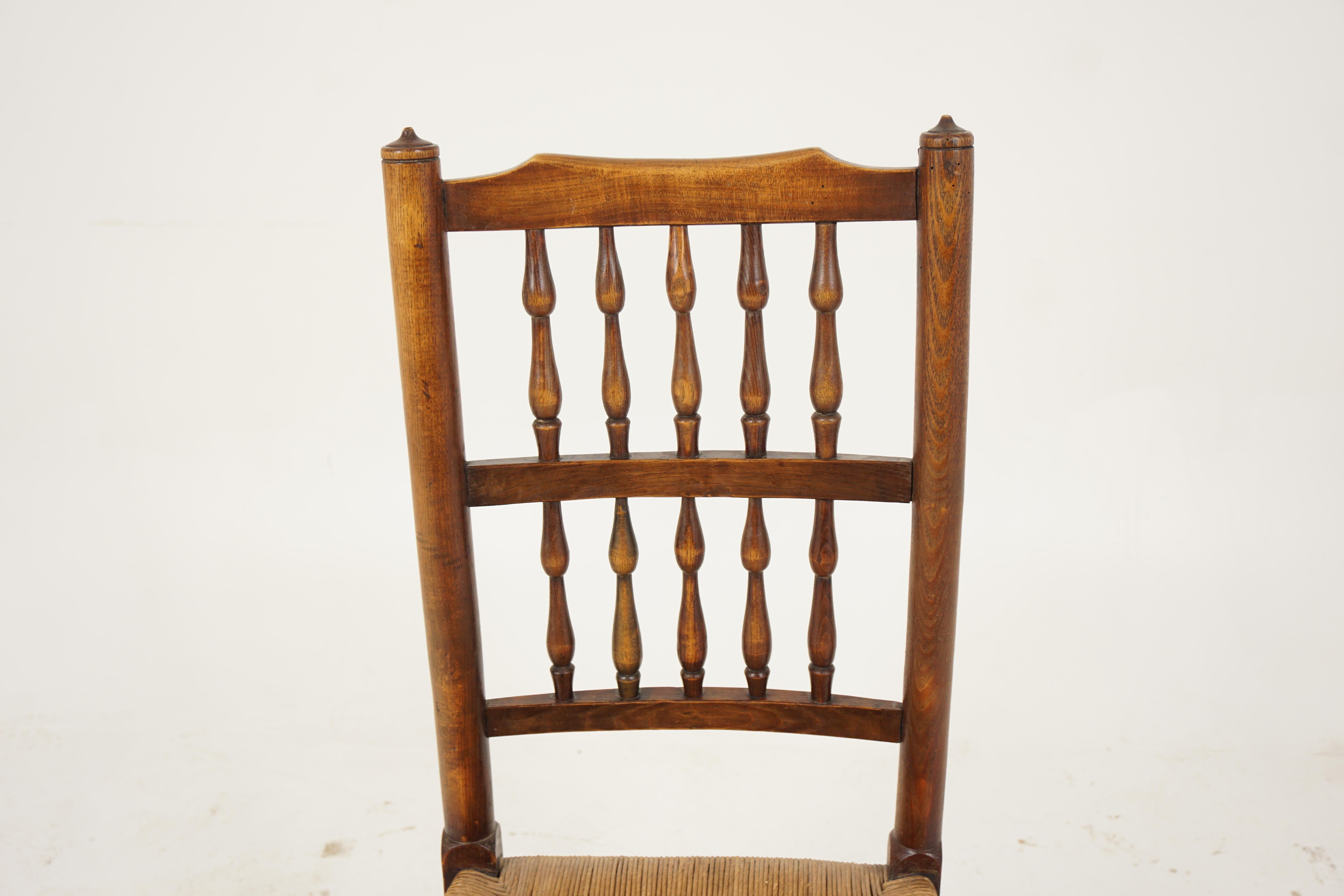 Antique Elm and Beechwood Lancashire Rope Seated Chair, Scotland 1900, B2923 In Good Condition In Vancouver, BC