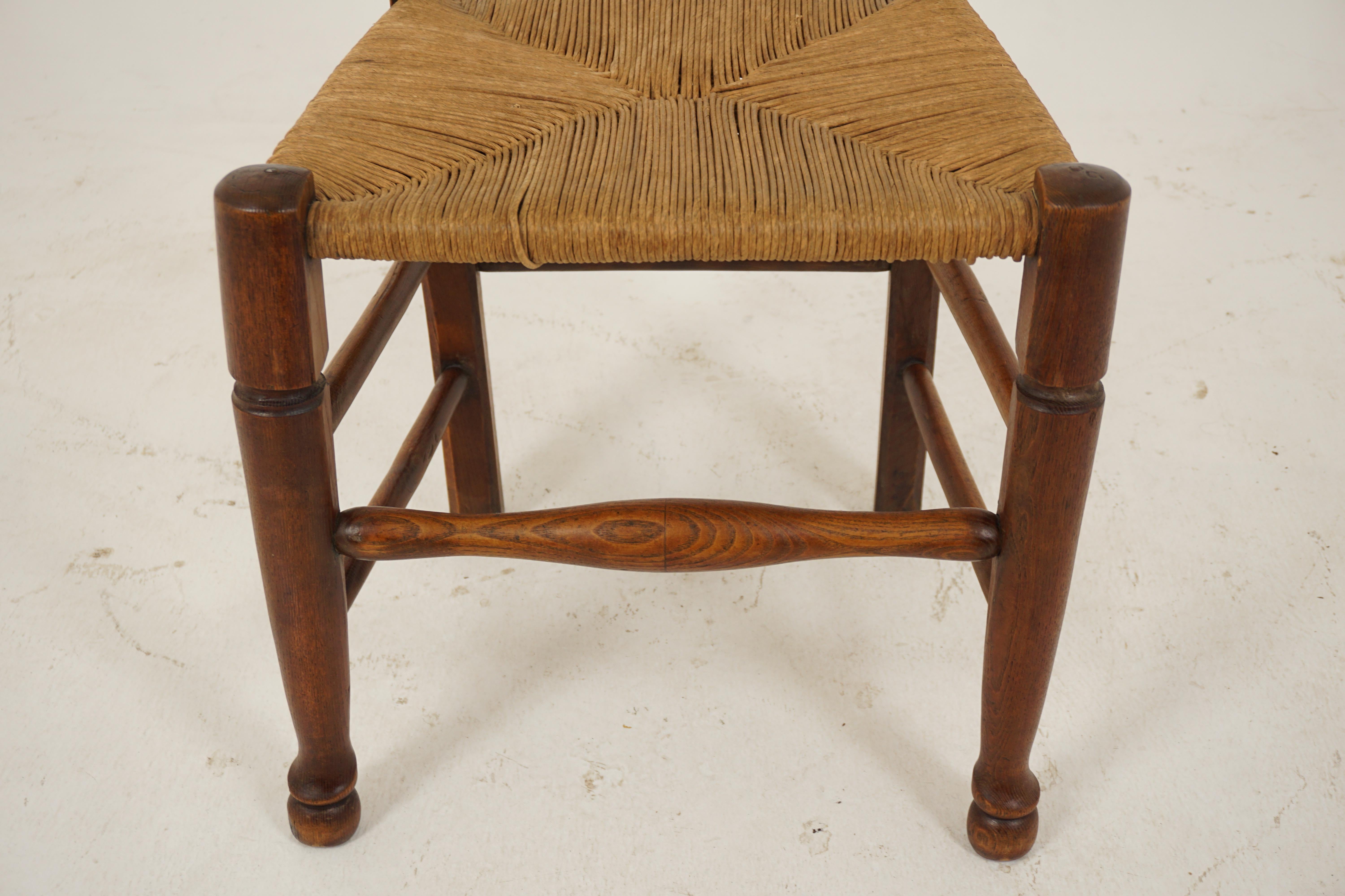 Antique Elm and Beechwood Lancashire Rope Seated Chair, Scotland 1900, B2923 1