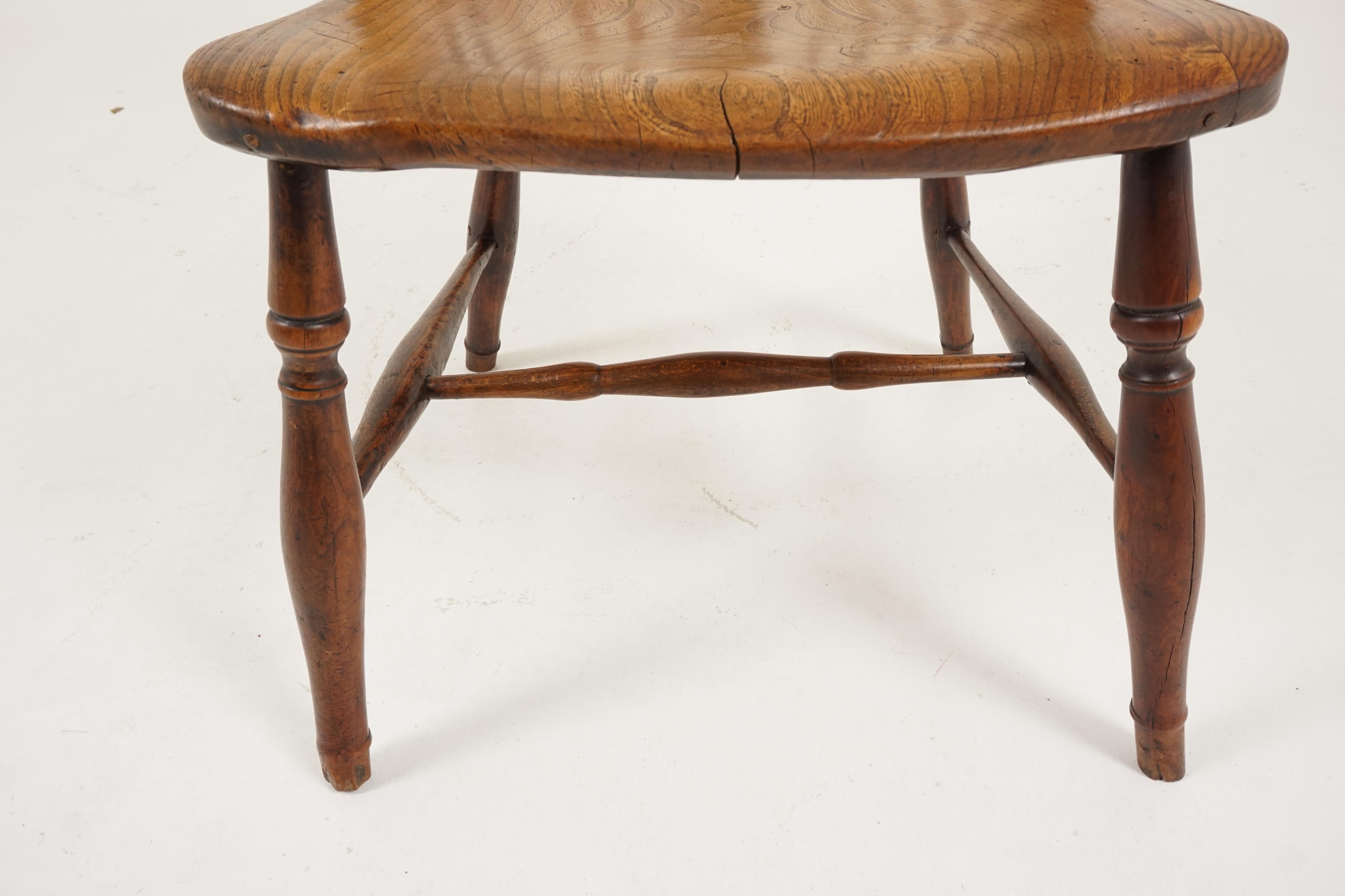 Antiker Ulmen-Sessel:: viktorianisch:: Bogenrücken-Windsor-Stuhl:: Schottland 1820:: B2280 2