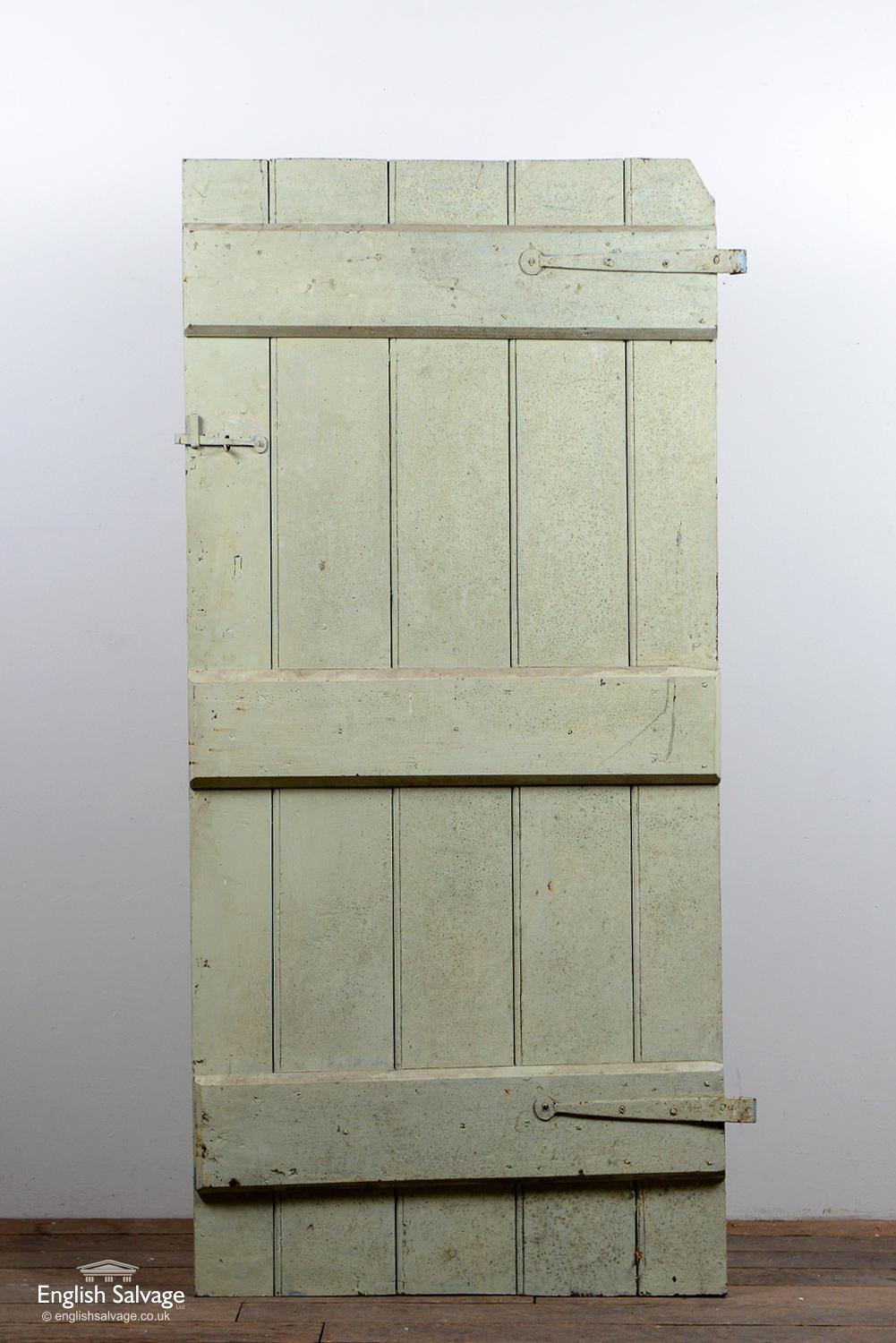 European Antique Elm Beaded Plank Door, 20th Century For Sale