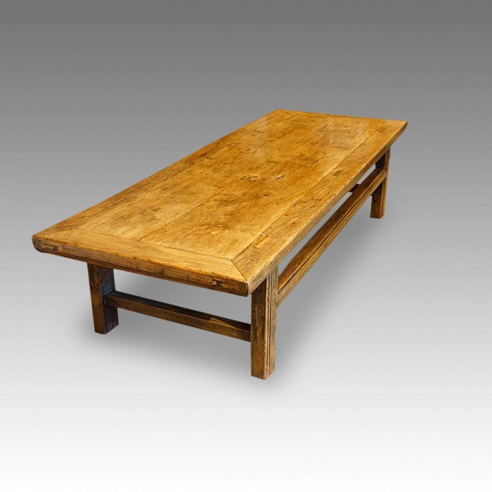 Victorian Antique Chinese Elm Coffee Table, 19th. century